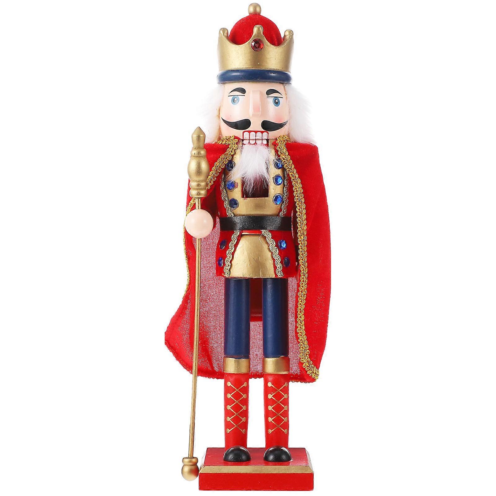 Classic Nutcracker Soldier Figurine Office Decoration Colorful Wooden Nutcracker Figurine 1Pc