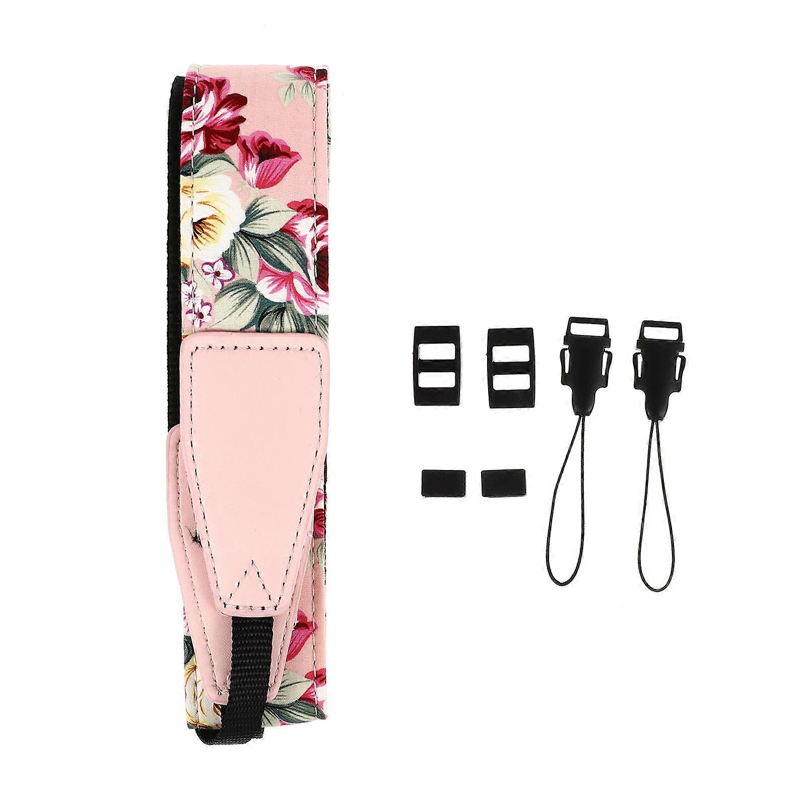 Hawaii Style Ukulele Strap with Hook, Comfortable Neck Ribbon for Musicians, Guitarists, Eye Catching Floral Design for Special Occasions