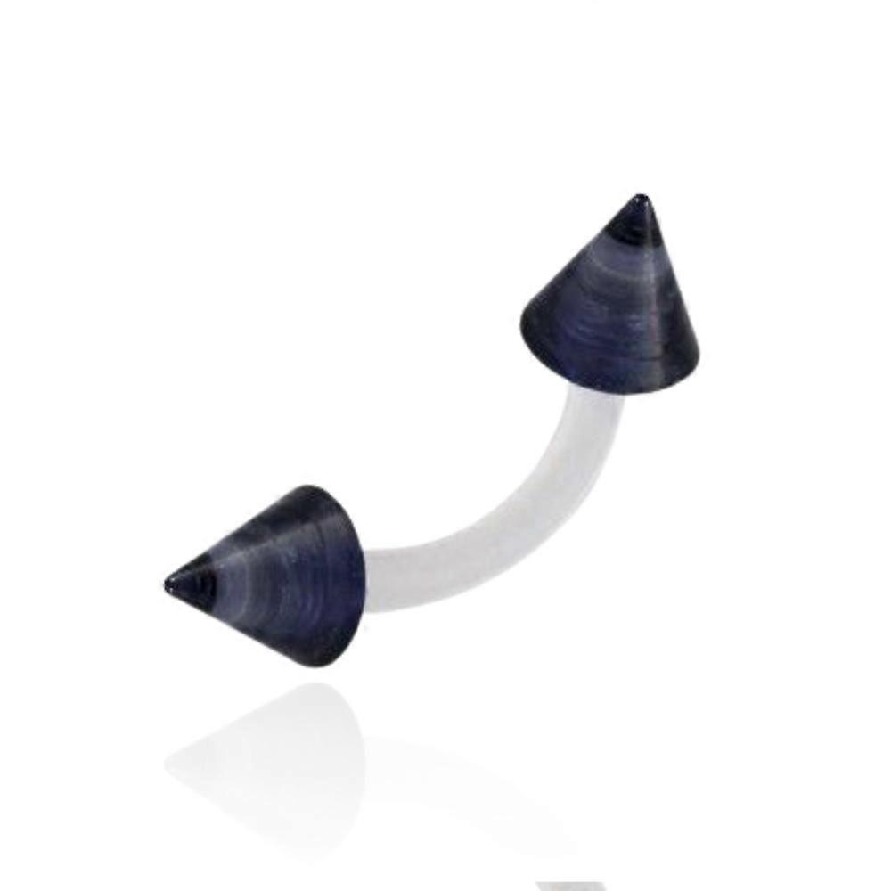 White Uv Curved Bar With Glitter Uv Cone (pack Of 10)