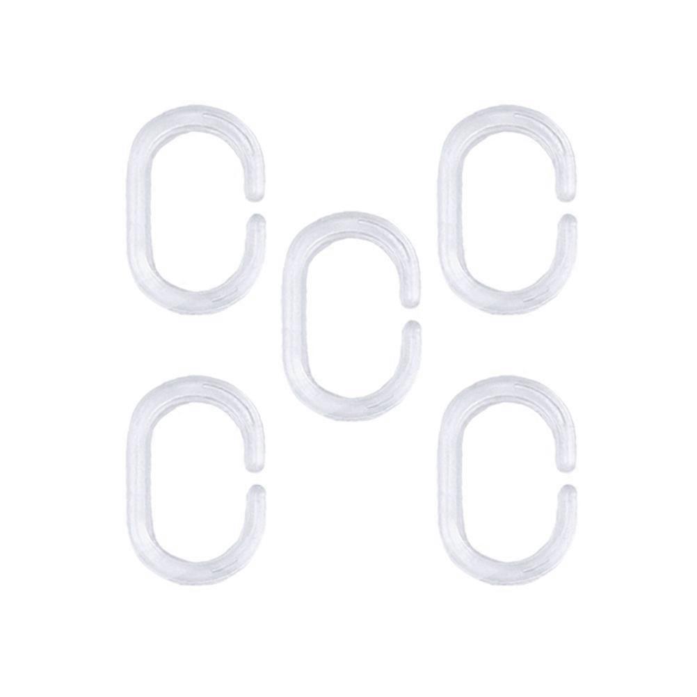 Bath Drape Loop Clip Shower Curtain Hooks Transparent Plastic 16X6X3cm 24Pcs