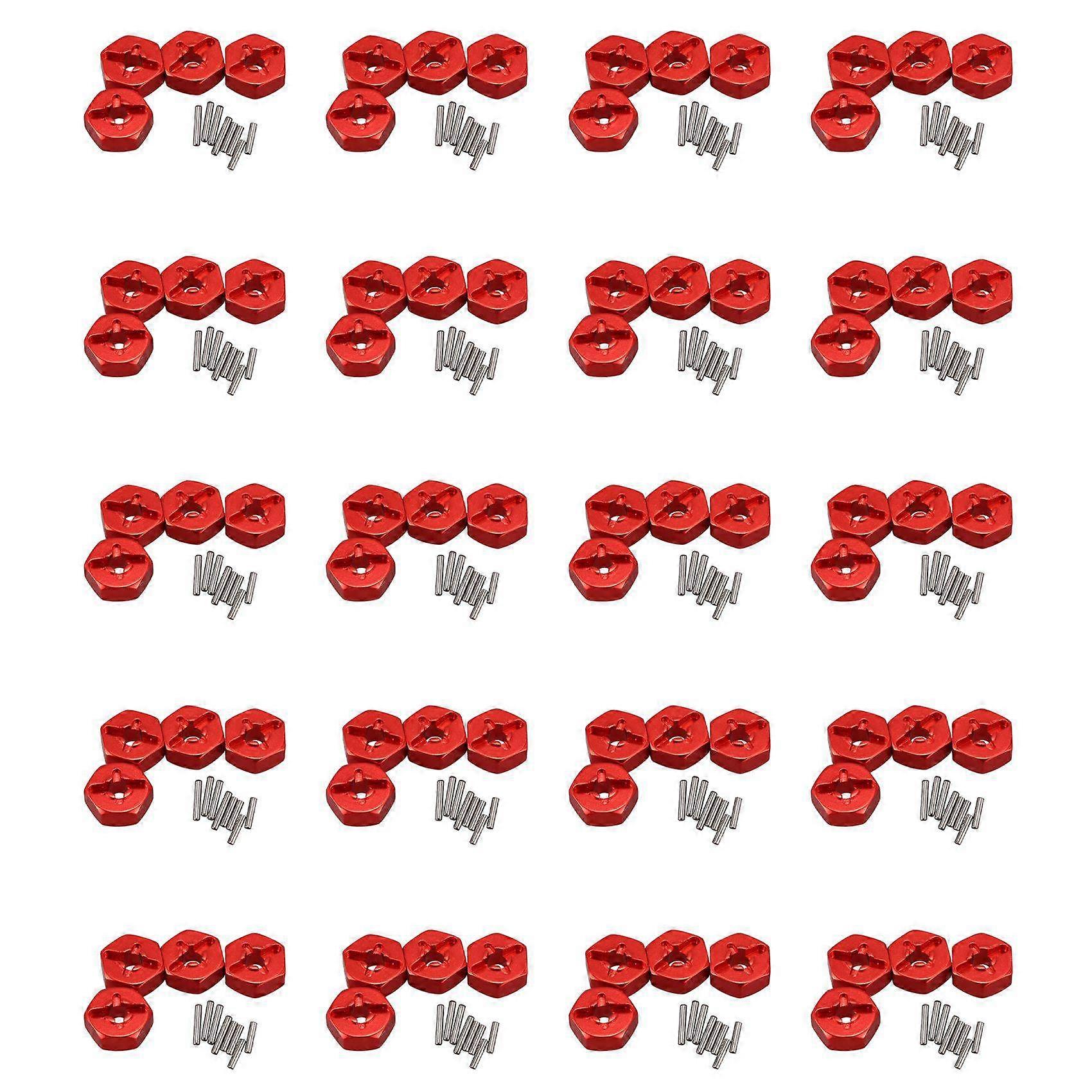 Aluminum Alloy 12mm Combiner Wheel Hub Hex Adapter Upgrades,Red