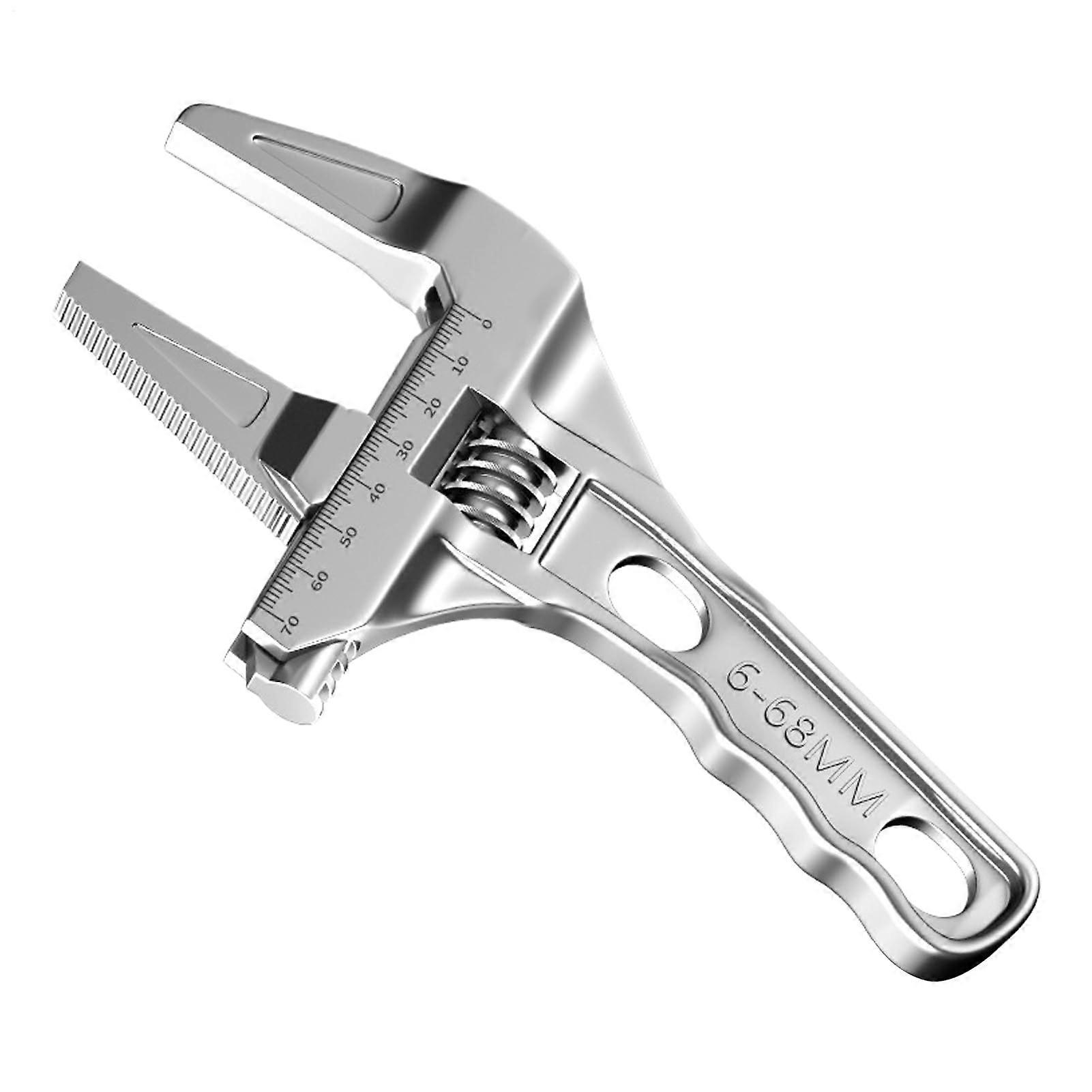 Adjustable Wrench Set, Crescent Wrench with Aluminum Alloy Wide Jaw, Metric & SAE Scale for Household and Auto Repairs, Multicolor Silver