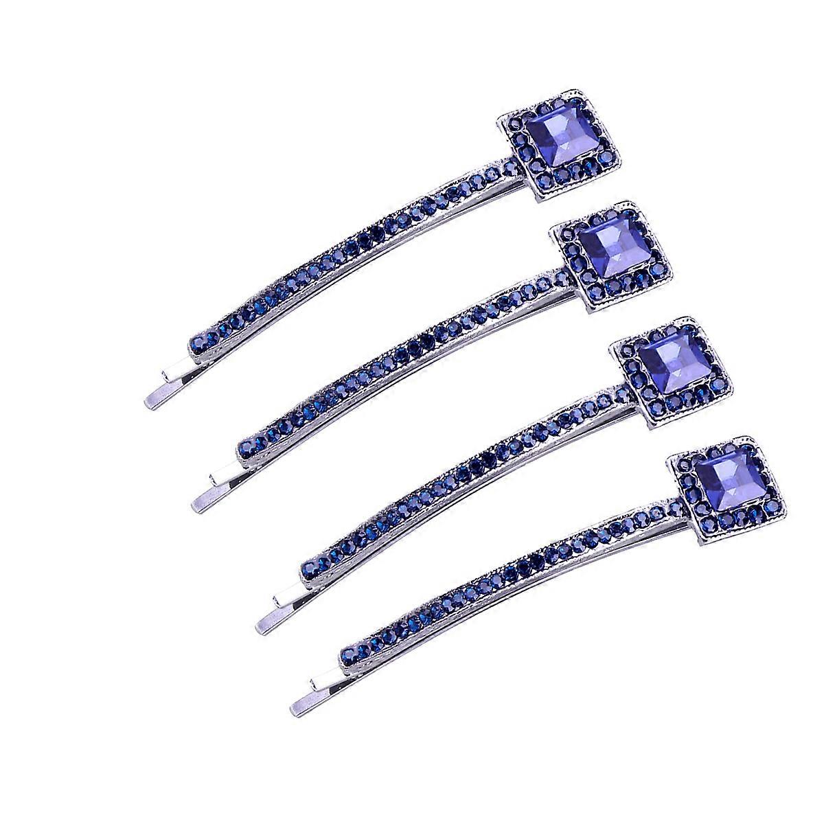 Presilhas de cabelo para mulheres Senhoras Estilo Retro Grampos de cabelo Clipe retangular azul para eventos de moda 2 pares
