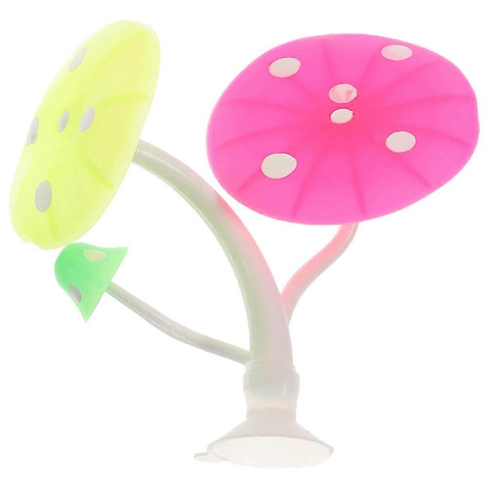 Betta Resting Spot Mushroom Shape Silicone Fish Hideout for Aquarium 10x6cm Decorative Accessory 1Set
