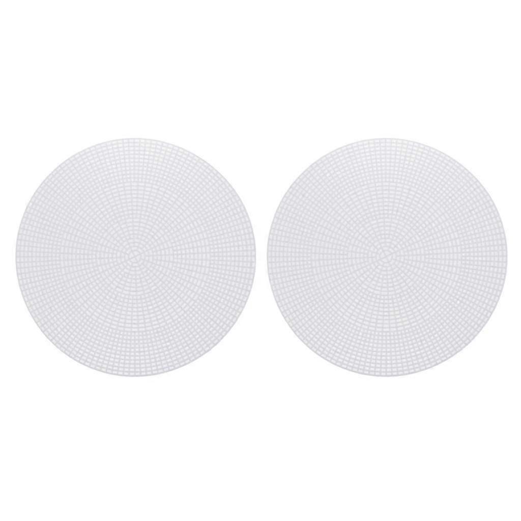 2x Round Plastic Mesh Canvas 28.5cm