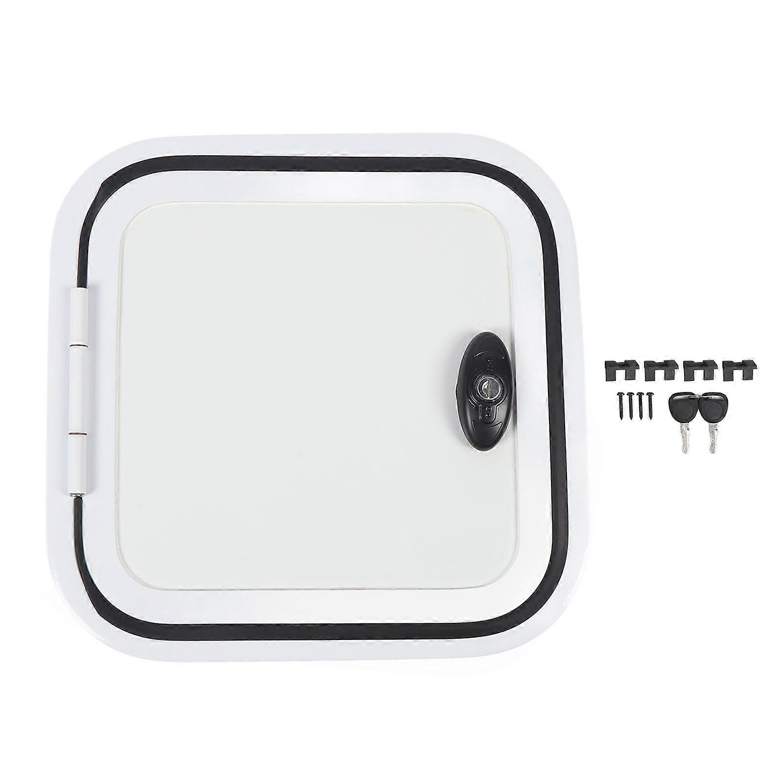 RV Access Door Heavy Duty Aluminum Alloy Frame 14 X 14 Inch with Safety Lock Campervan Motor Home Travel Trailer MK94875