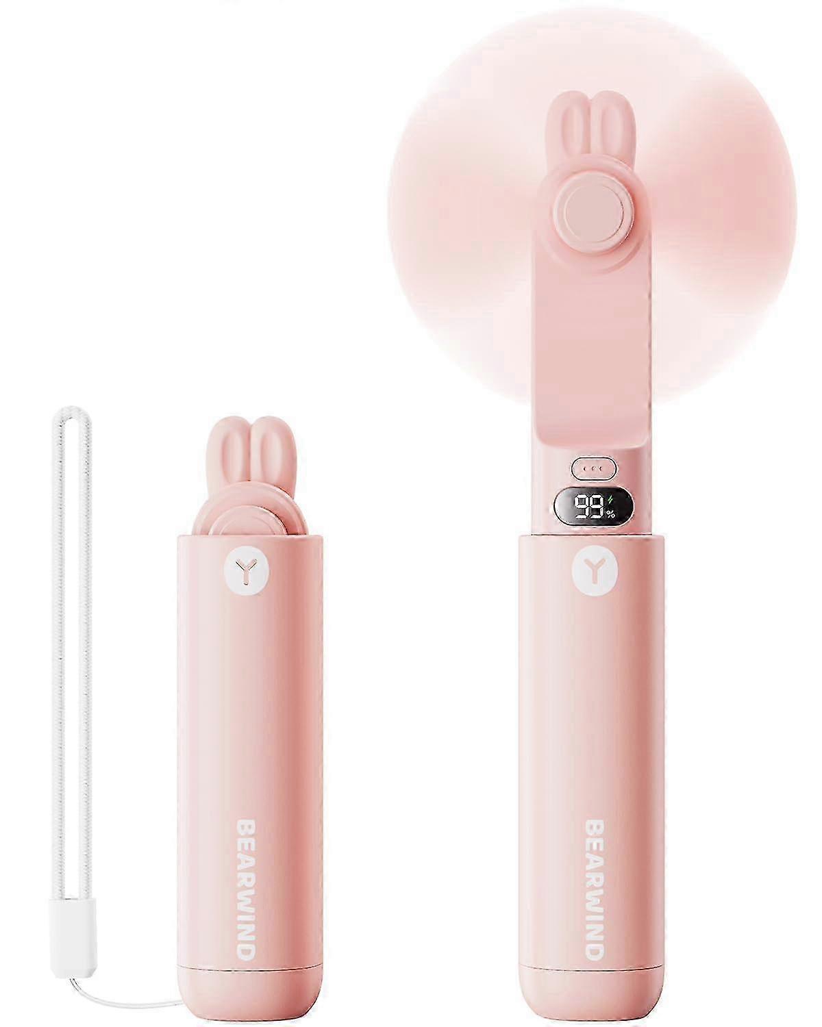 Portable Mini Fan - 2 Speed, USB Rechargeable, Fun Design
