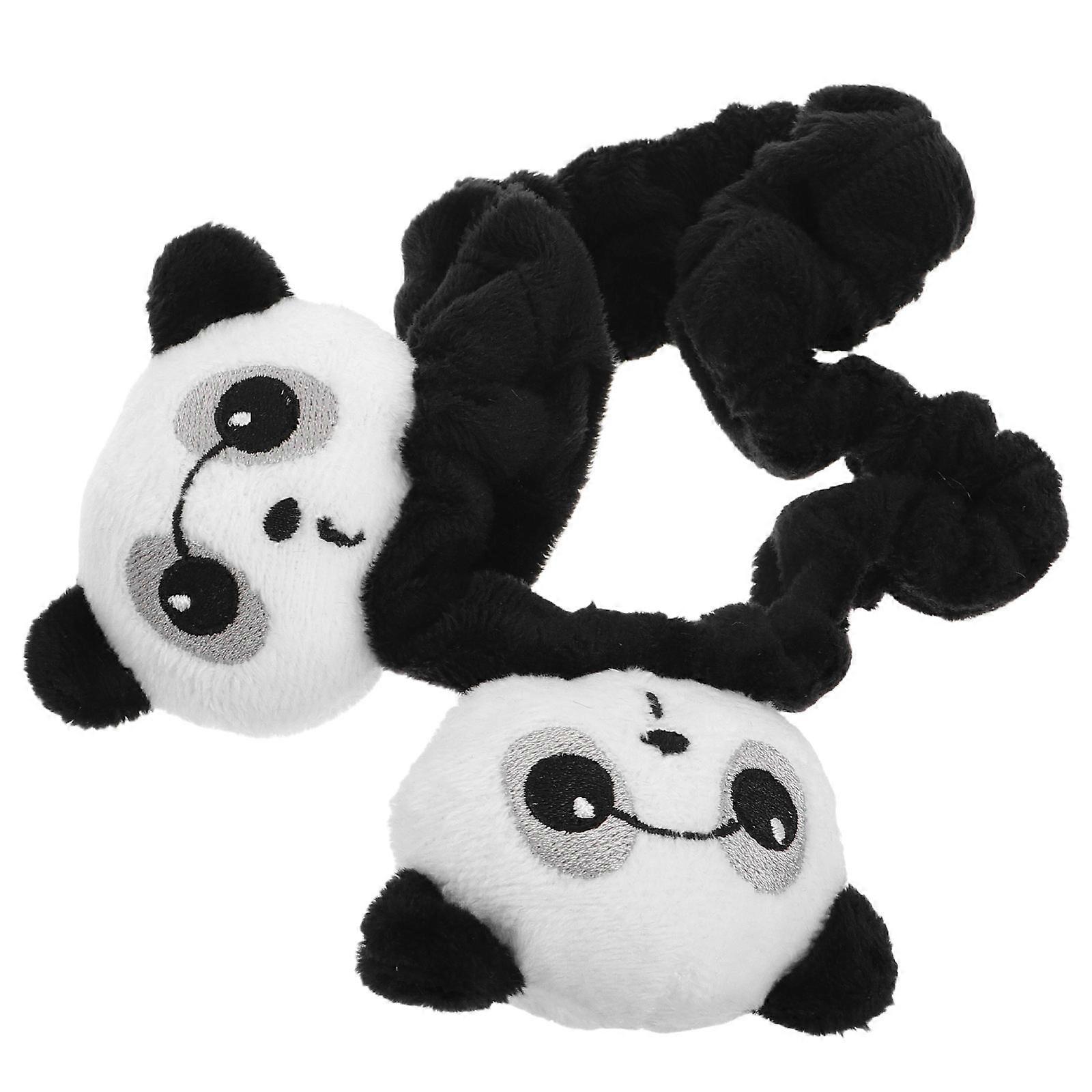 Plush Rearview Mirror Car Decals Panda Shaped for Interior and Protection Multi Color 20.00X12.50X4.00CM 1Pack