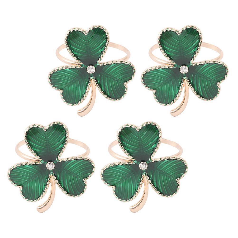 Napkin Clasps Patrick's Day Napkin Rings Wedding Dinner Party 1.4X1.4X1.4in Alloy 4Pcs