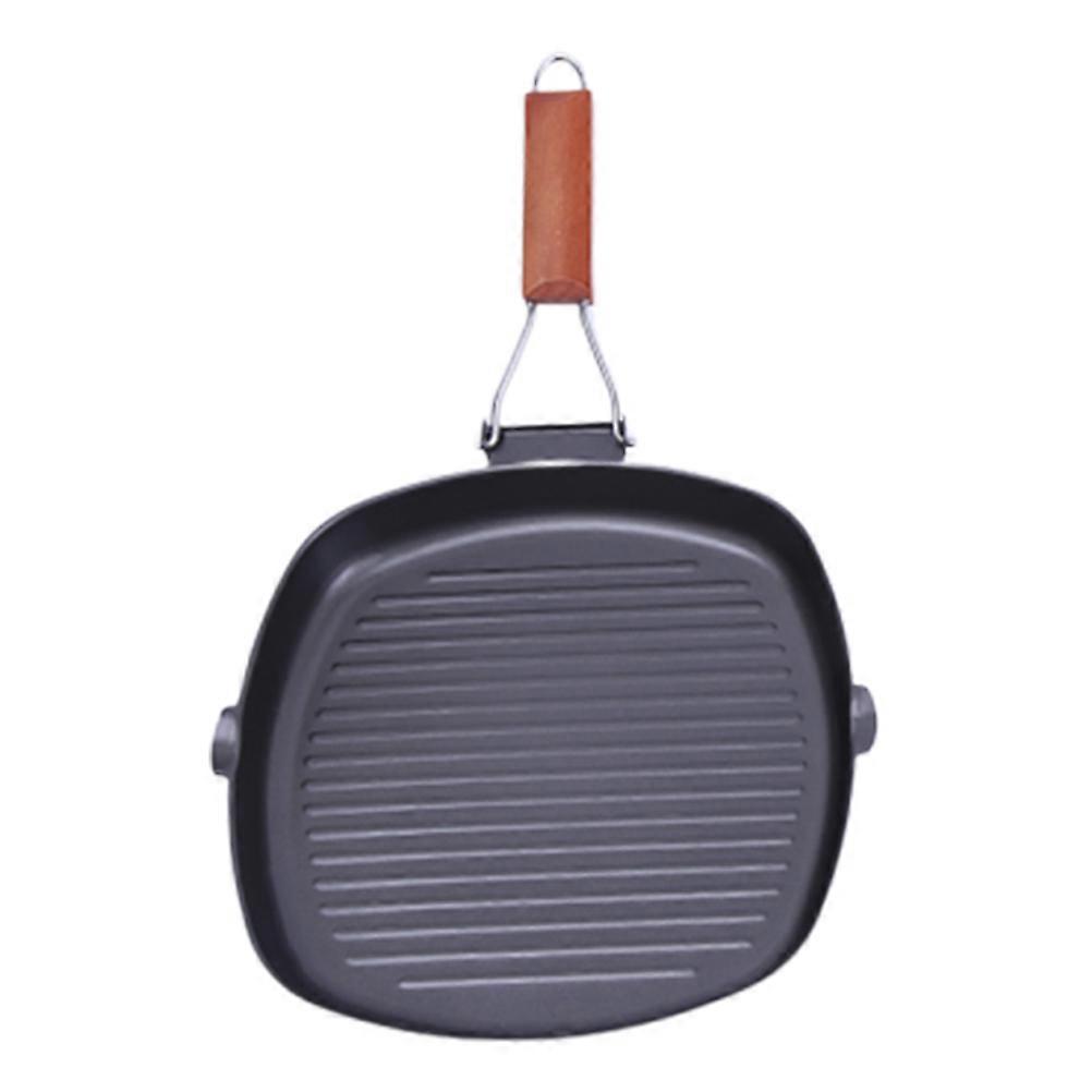 Steak Skillet Non Stick Egg Frying Pan Dark Grey Household Pancake Pan Square Shape Transfer 1Set