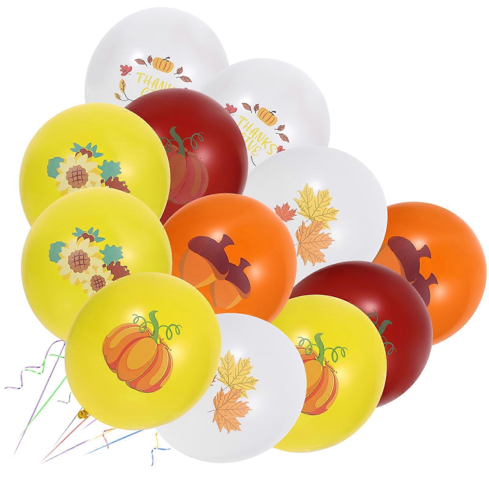 Thanksgiving Party Supplies Balloons Fall Party Decorations Inflatable Latex Assorted Color 12pcs