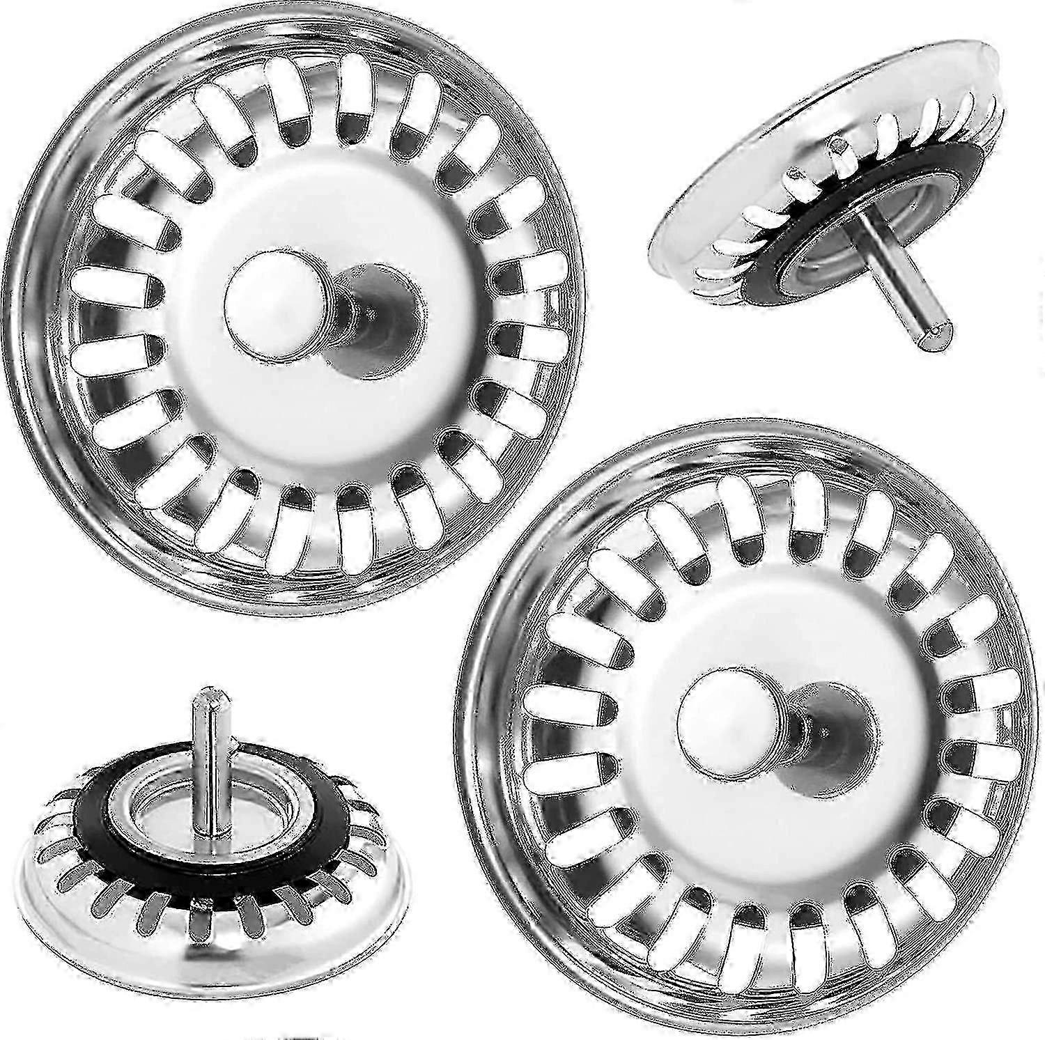 2er-Pack Kitchen Sink Siebstopfen, Edelstahl Abfallstopfen Korb Sieb