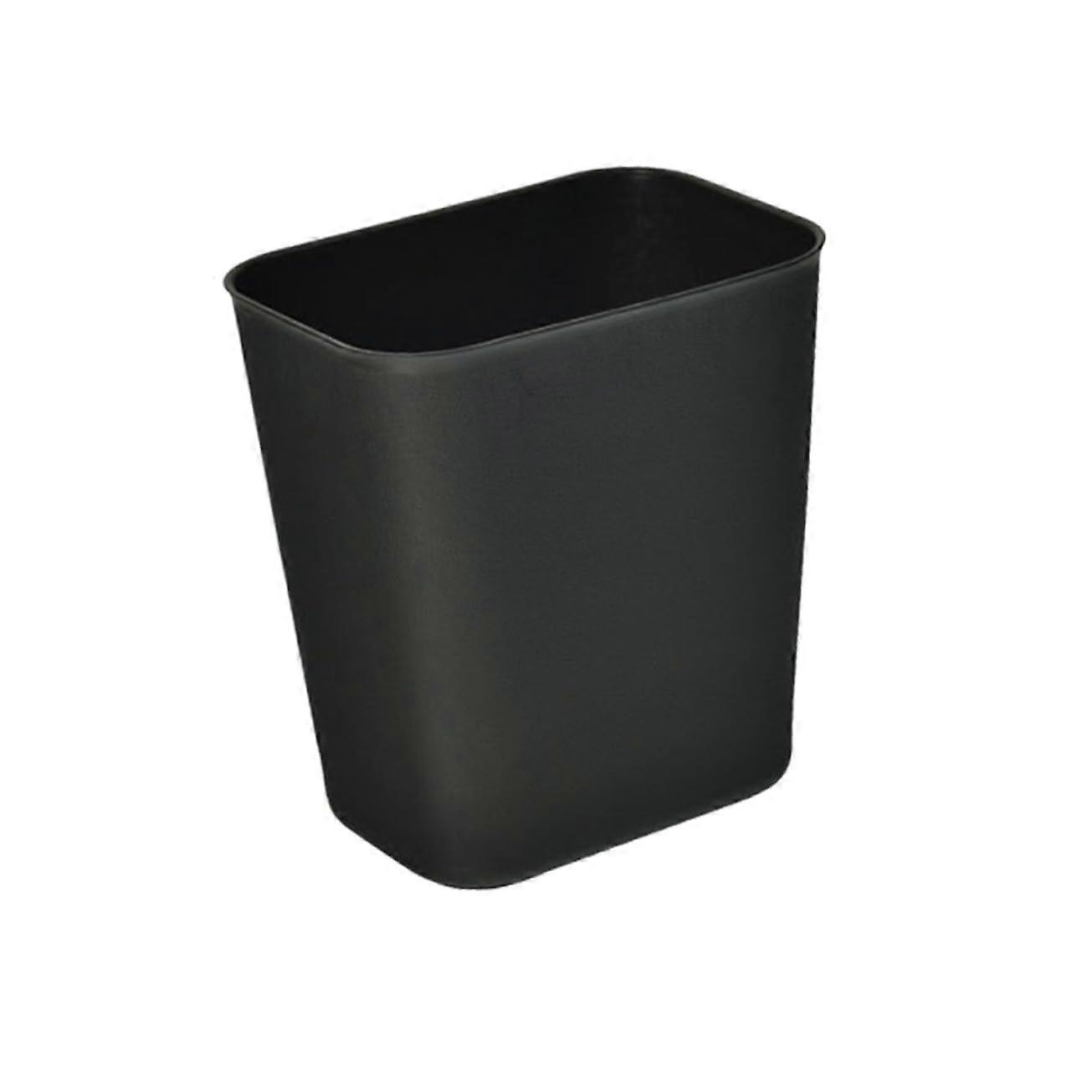 Japanese Square Trash Can Set of 2, Black 14L Space-Saving Bins Without Lid for Home Office and Dorm Use