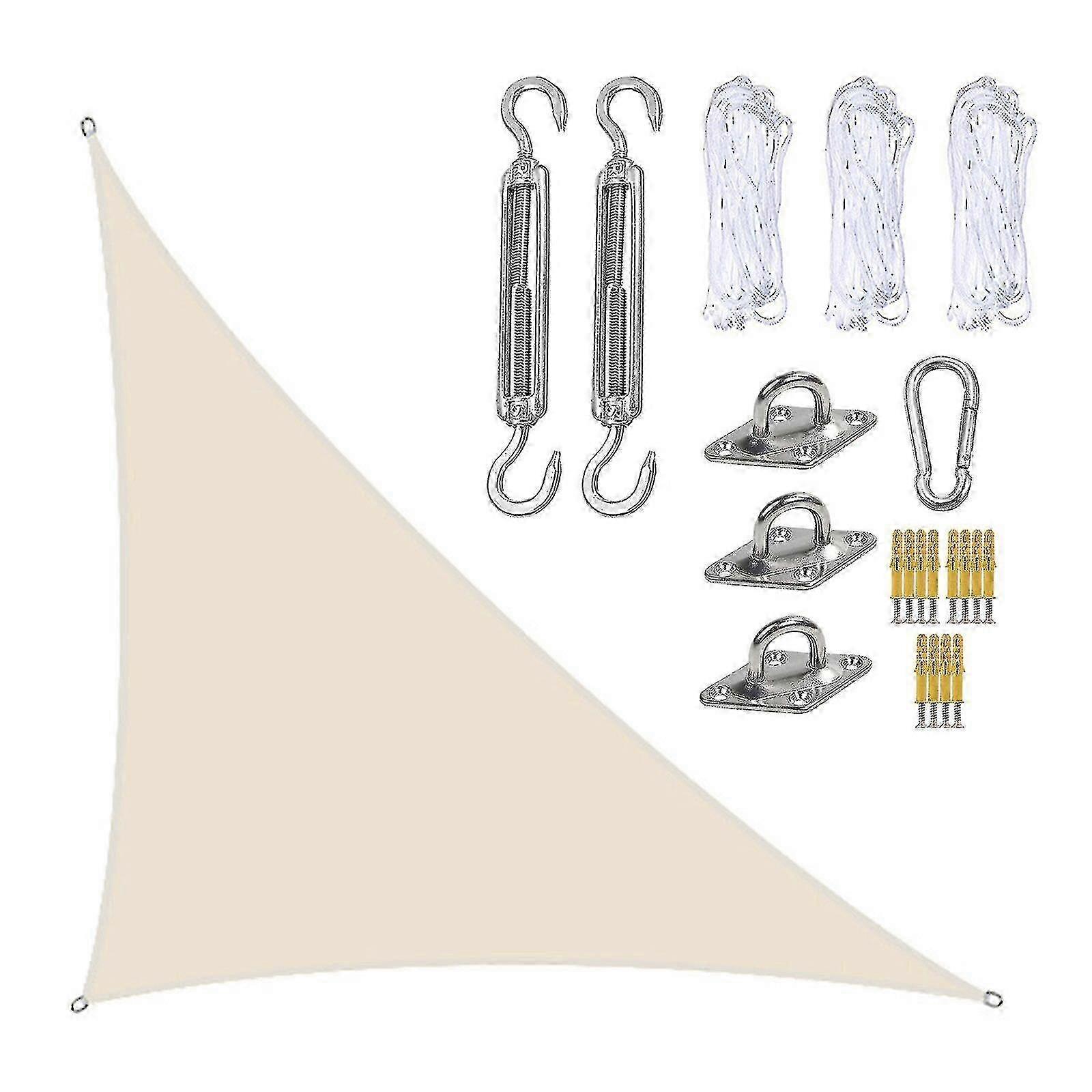 3x4x5m Waterproof Shade Sail Triangular Canopy for Outdoor Patio Garden