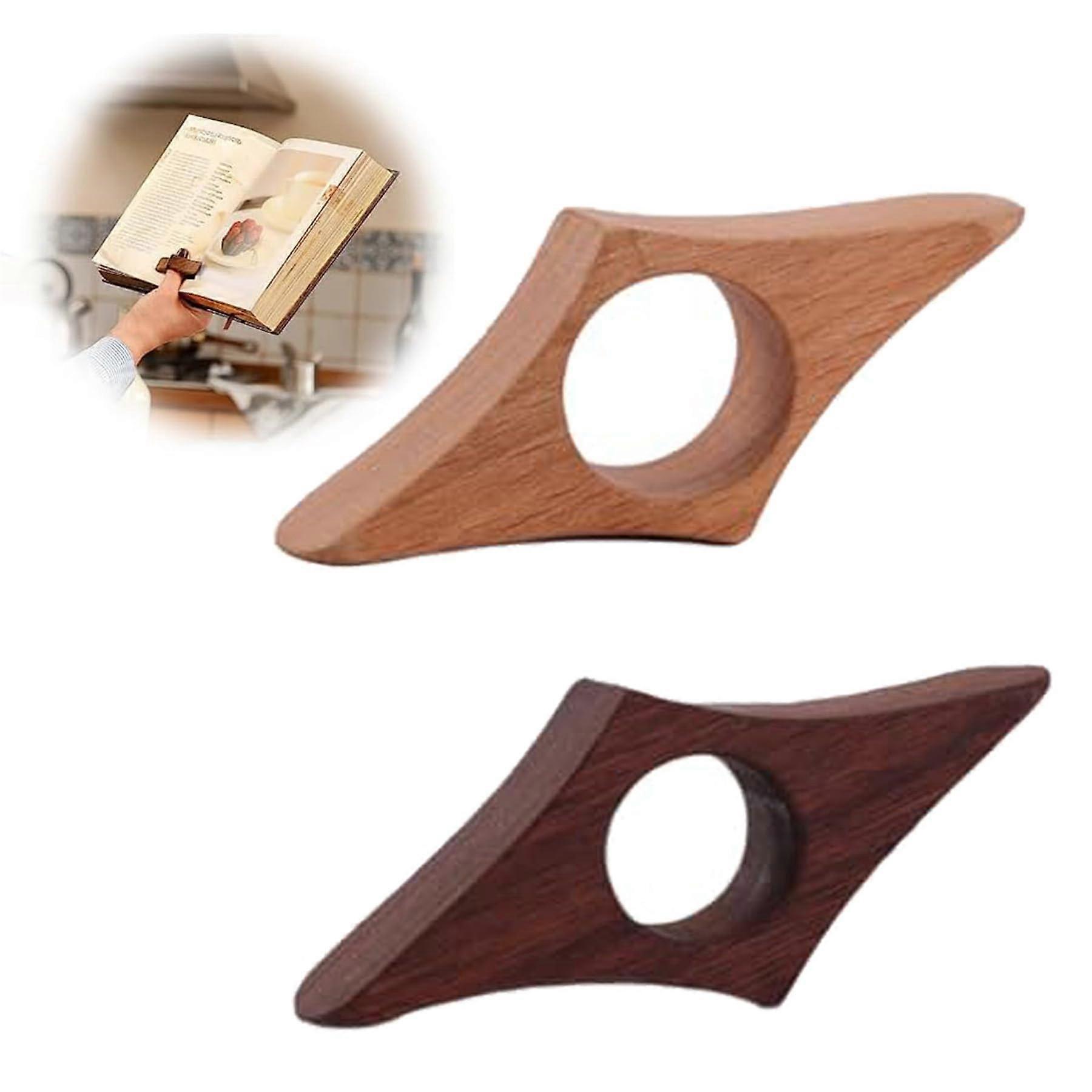 Pack of 2 Book Page Holders, Thumb Book Holder, Wooden Reading Accessories Gifts for Book Lovers