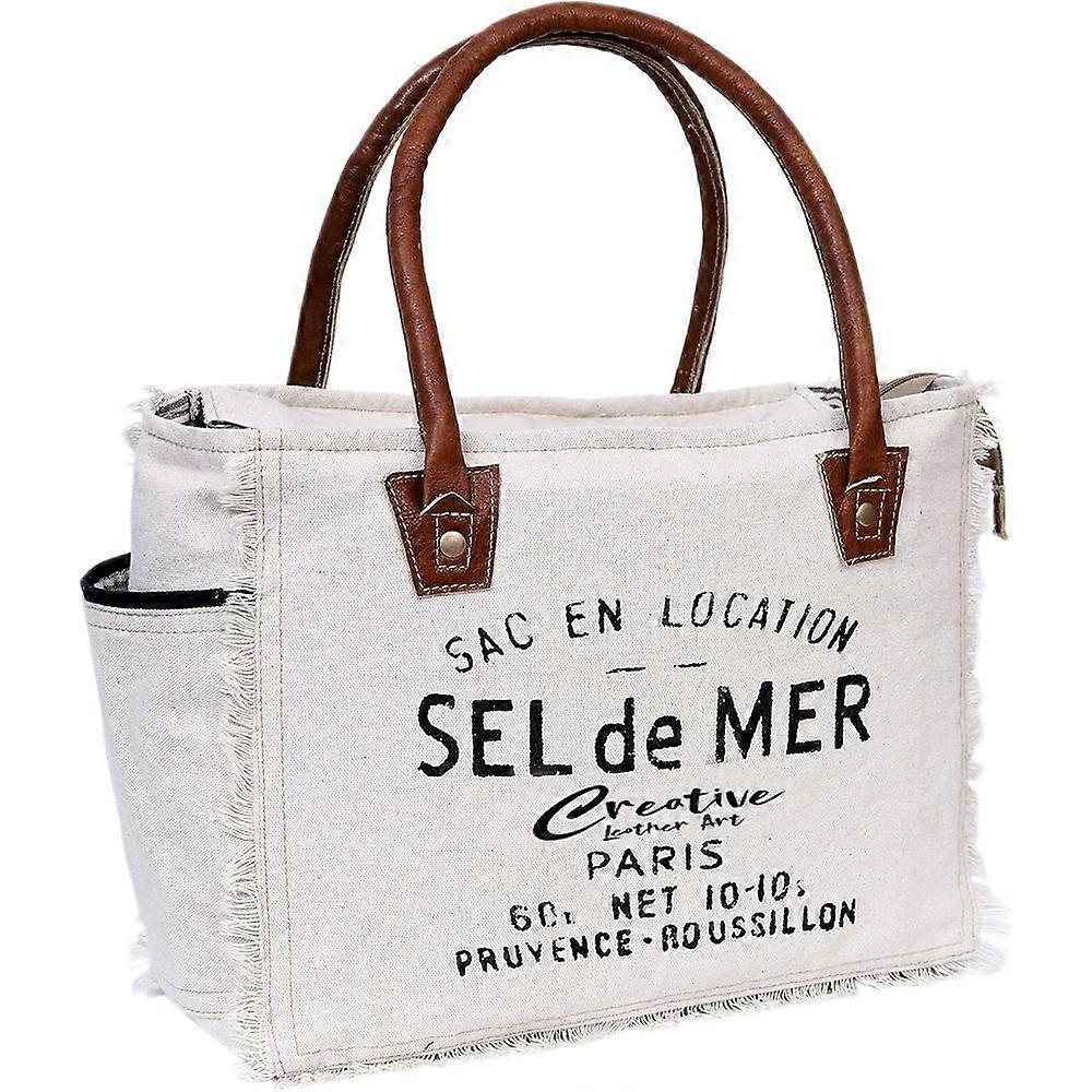 Taschen Sel de Mer Upcycled Canvas Handtasche Upcycled Canvas & Rindsleder Tote Bag,