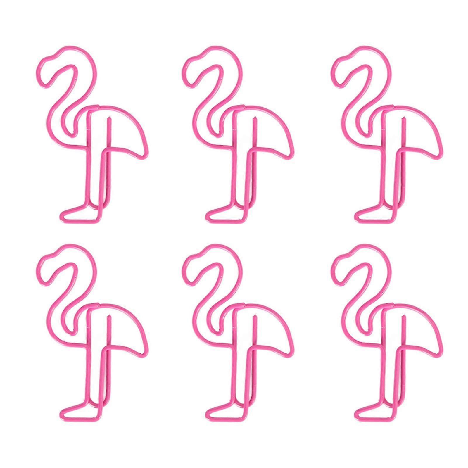 2025 Latest Model  100pcs Paper Clips Prevent Slip Cute Flamingo Shaped Small