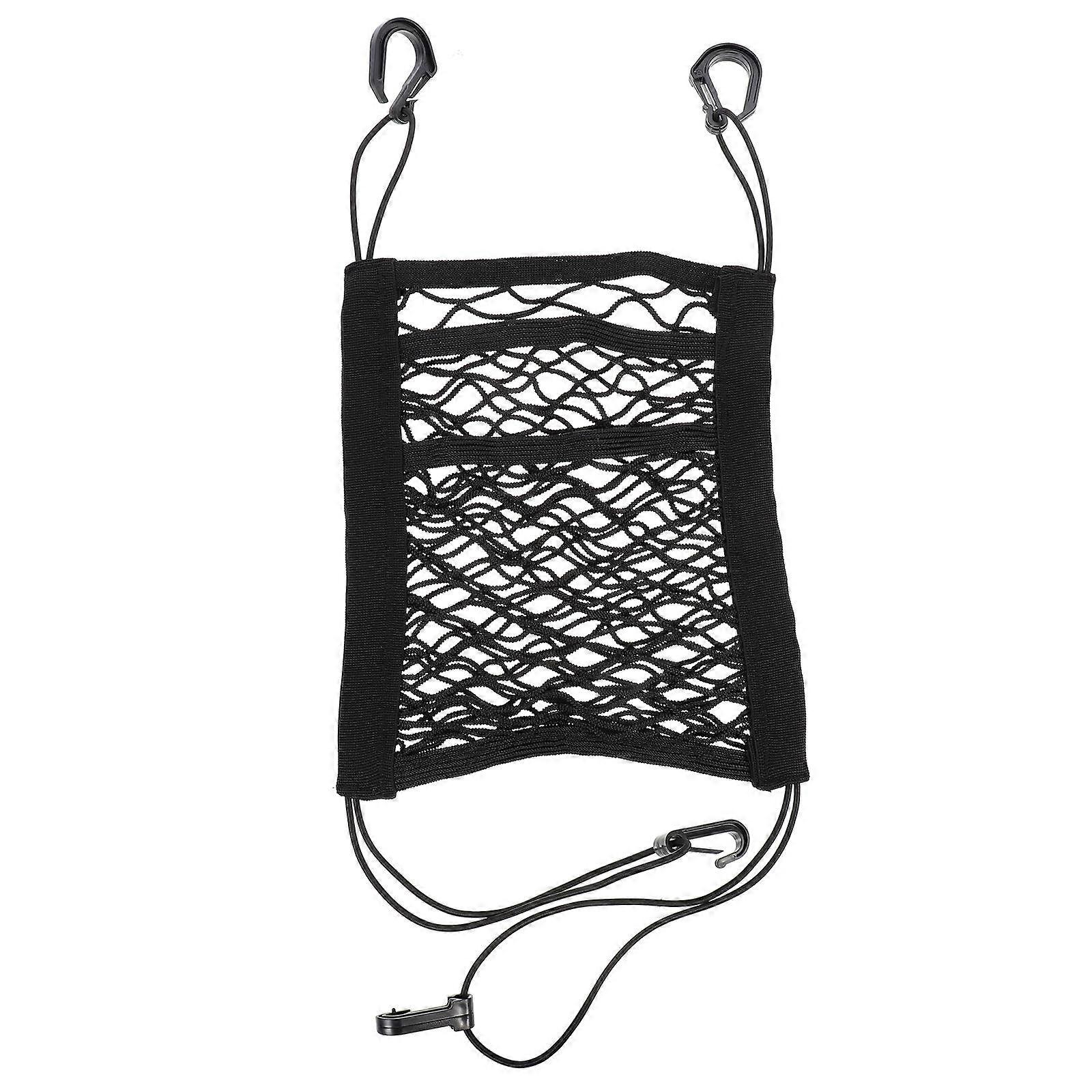 Here's a polished product description for your item:
**1PC Car Seats Net Pocket Organizer – Portable Mesh Storage Bag for Car with Layer Design –