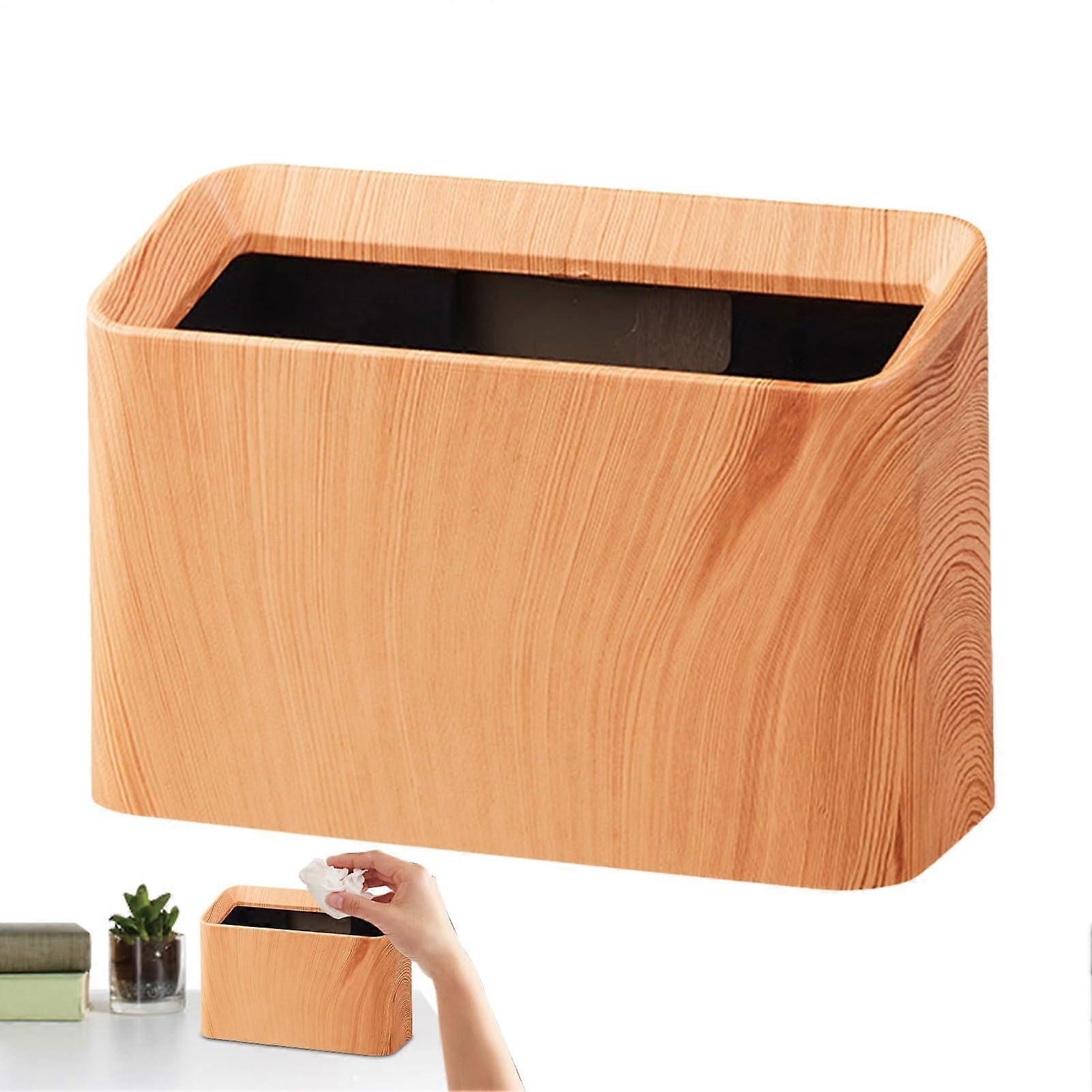 Desk Trash Bin, Mini Dustbin Organizer, 8.66x3.54x5.91in, Compact Lid Design