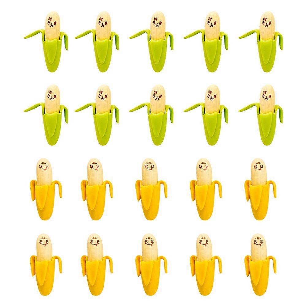 40pcs Creative Banana Shaped Erasers Students Erasers Students Stationery