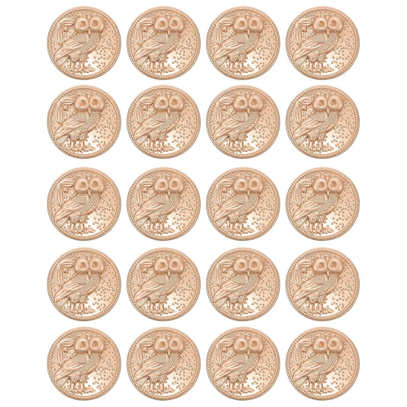Here's a refined and professional product description based on your input:
**20pcs Sturdy Alloy Metal Buttons – Vintage Owl Design**
Add a