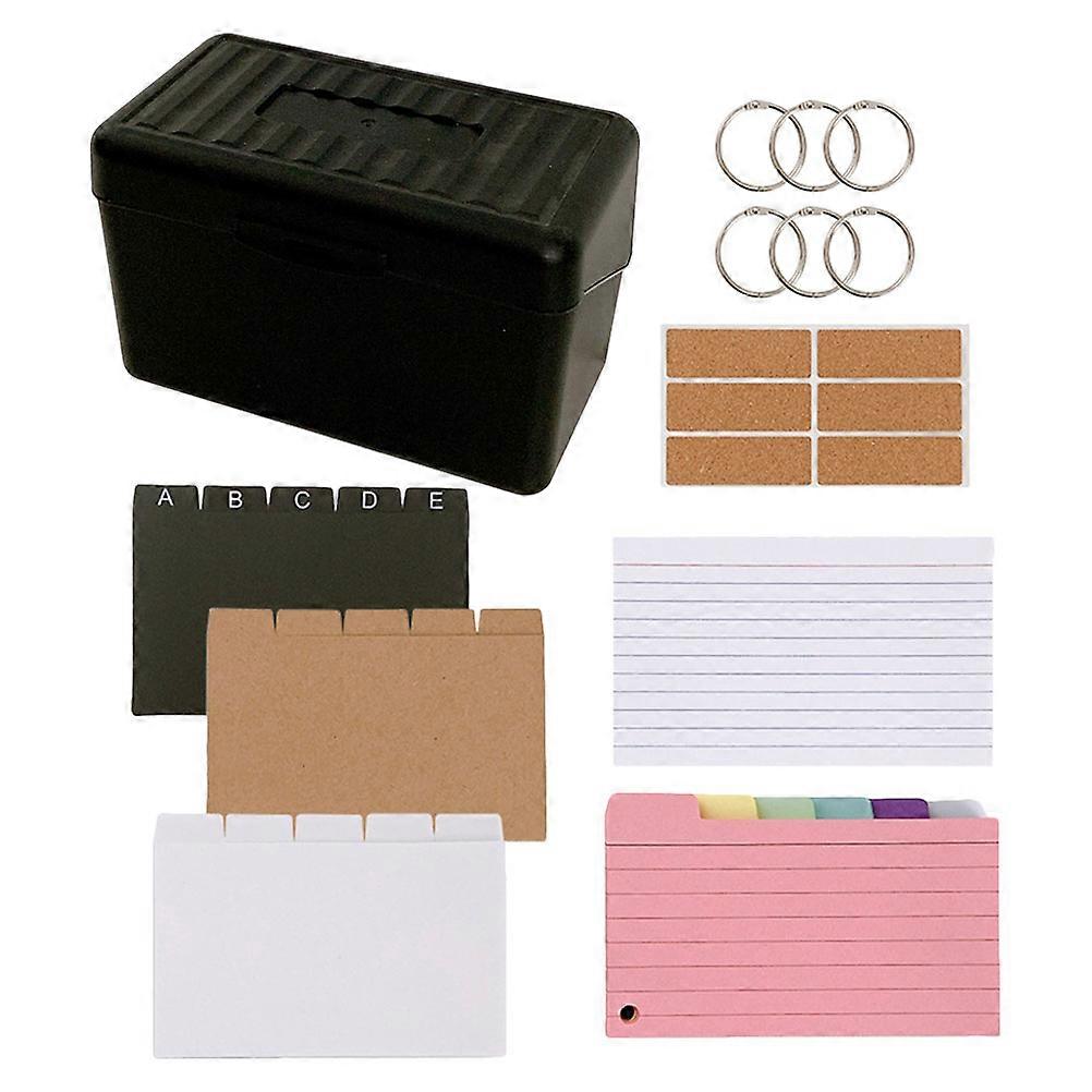 Card Organizer Box Filing Box Perfect For Office Work Data Storage Rectangular Plastic 4.00X4.00X0.10CM Ink Resistant 1Set
