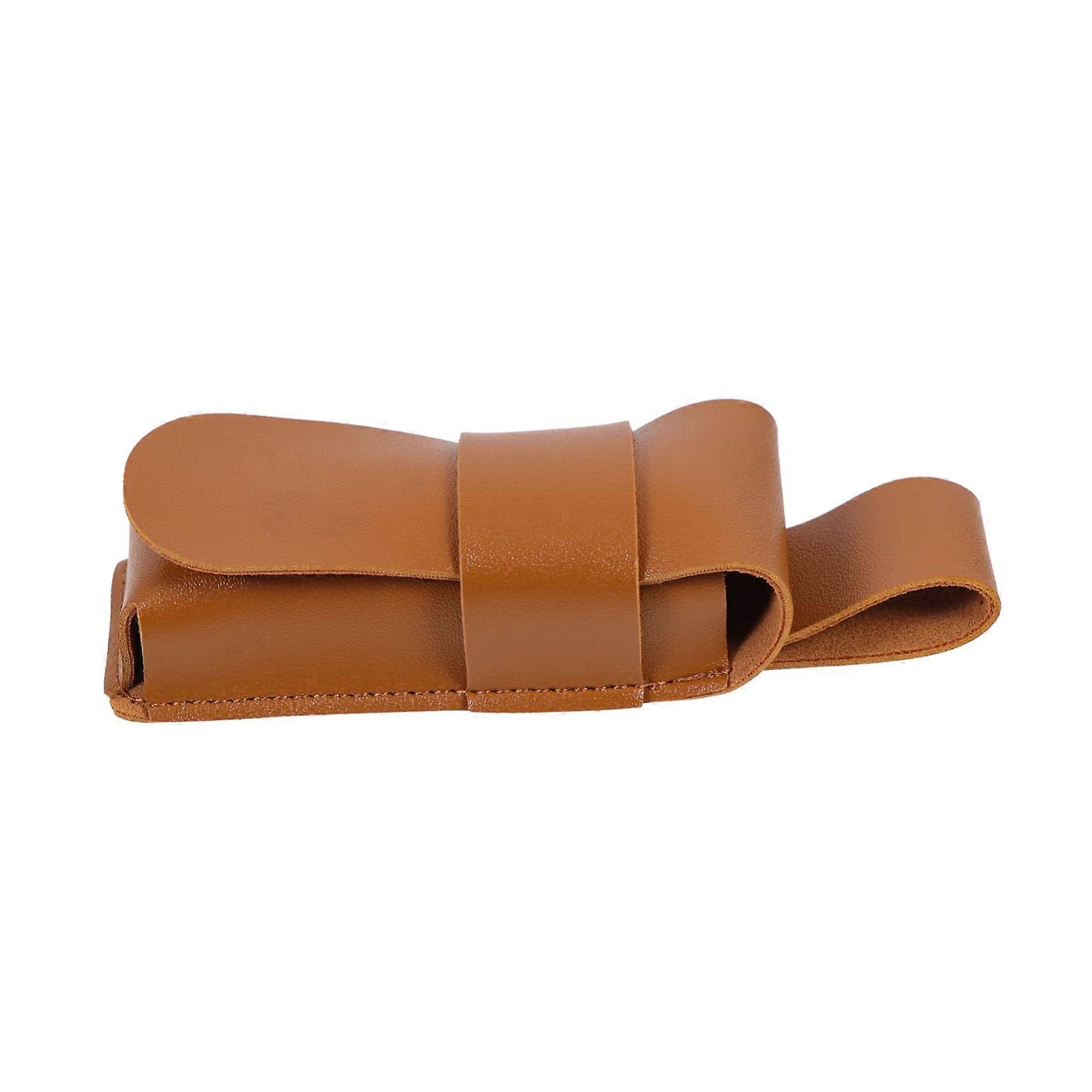 Leather Harmonica Case for Ethnic Mouth Harmonicas, Brown Leather Storage Bag Sleeve, Durable Protection for Trumpet Harmonicas