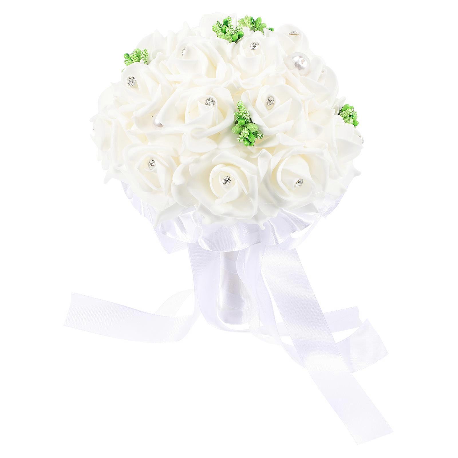 Wedding Bouquets for Bride Artificial Rose Bouquets Parties Gorgeous Plastic Material 1Set