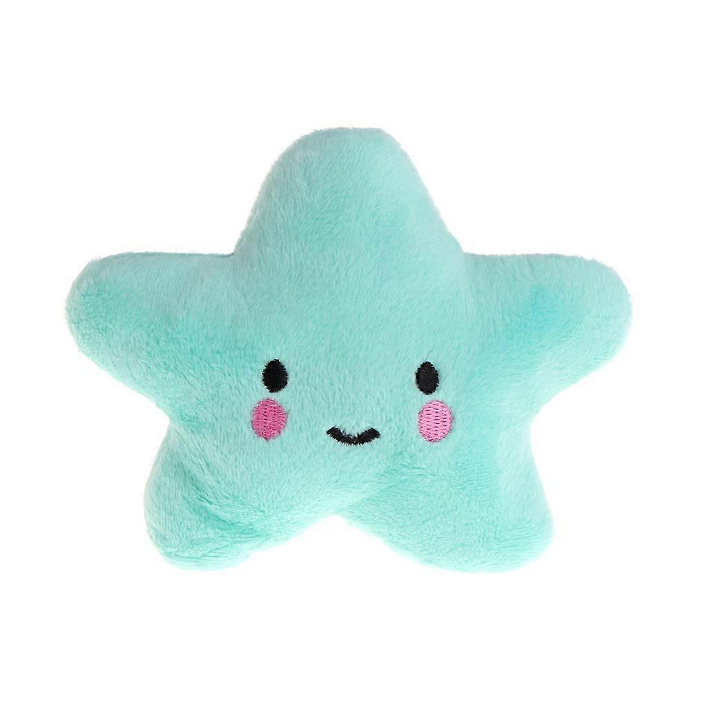 Funny Interactive Dog Toy, Cloud Star Shape Squeaky Toy for Cats, Soft Plush Toy for Dogs, Puppy Training 13x10cm Green