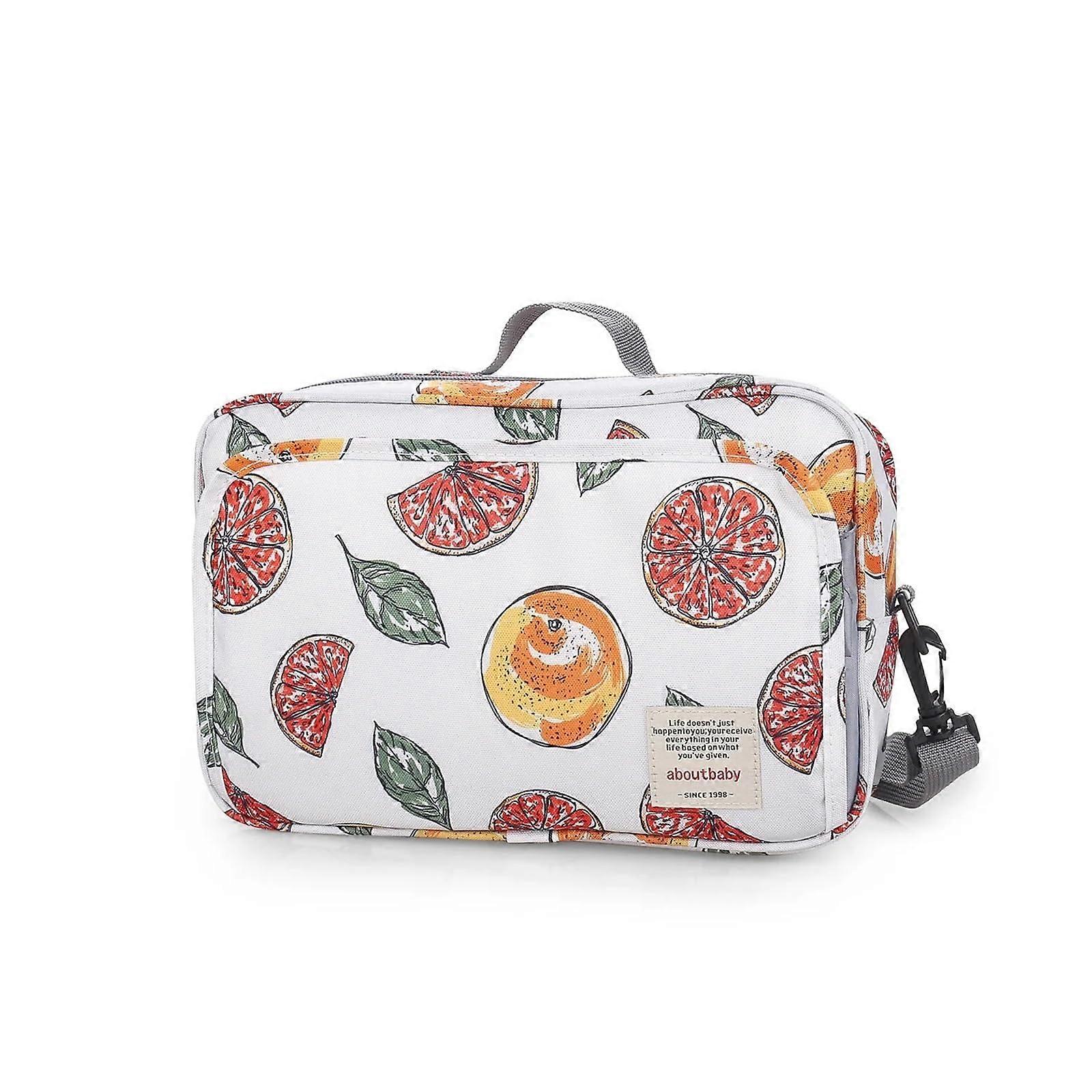 Waterproof diaper bag for stroller, stylish prints reusable maternity diaper bags, wet bags with double handles (Grapefruit).
