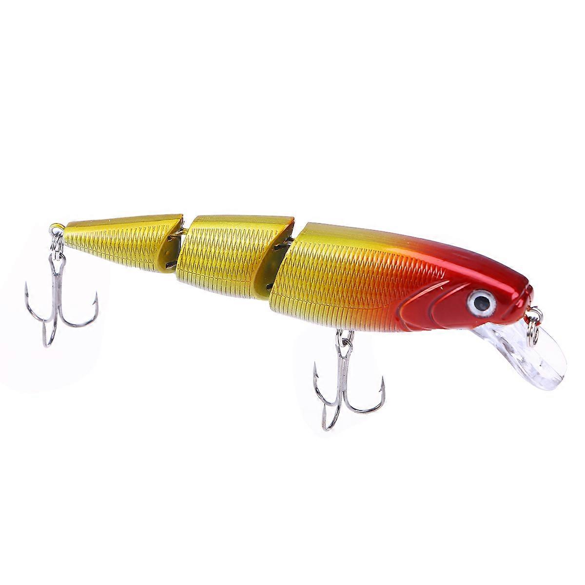 Artificial Crankbait Fishing Lures Multi Jointed Simulation Fish Tail Hard Plastic Paint Freshwater Fishing 10.5cm x 2.5cm x 1.5cm 1Pcs
