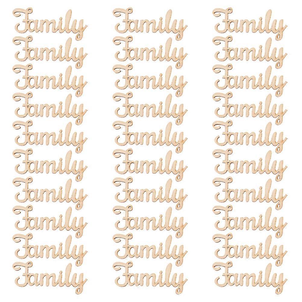 40pcs Family Wood Letters Sign, Unfinished Wooden Family , Blank Rustic Alphabet Letters For Christmas Tree Wreath Crafts Home Decoration