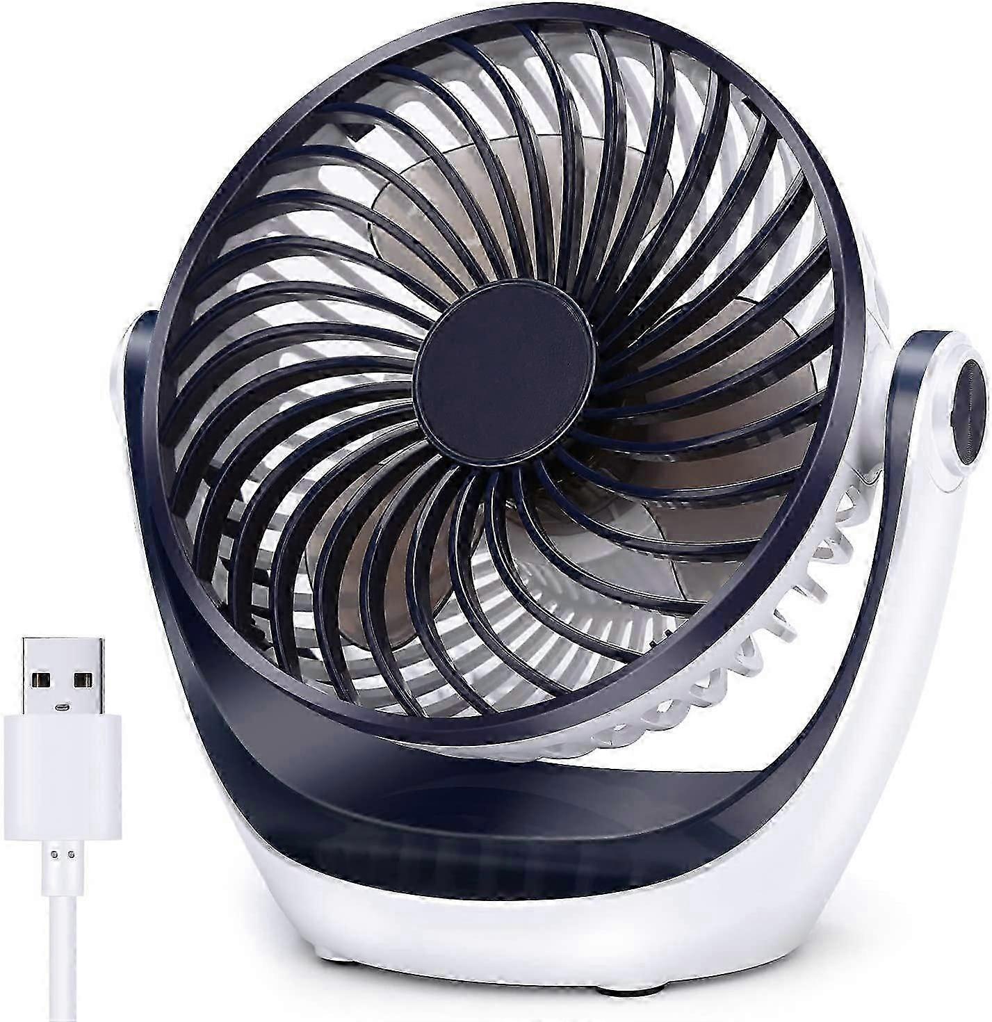 5.1-Inch Adjustable Desk Fan - 360 Rotation & Quiet Operation
