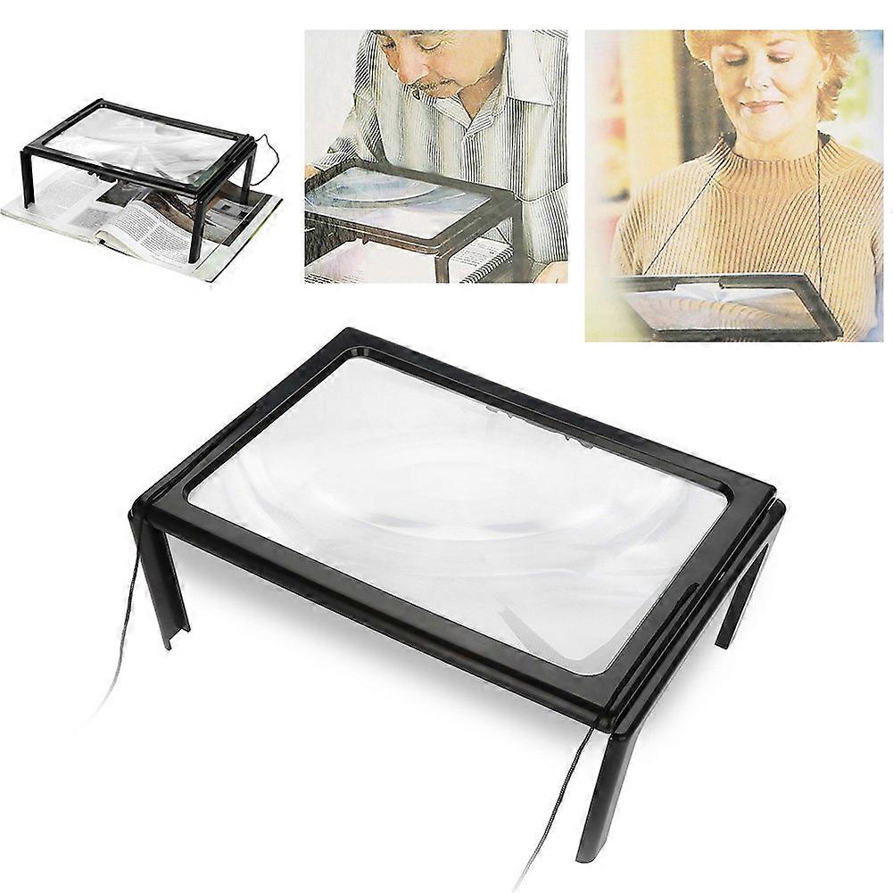 Square Reading Magnifier with LED Light, Distortion for Seniors or Low Vision