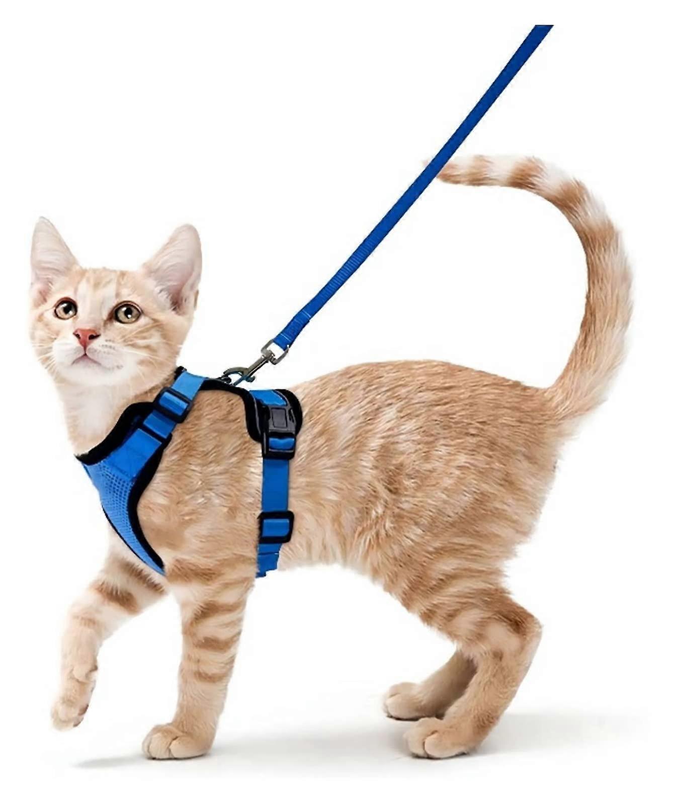 Soft Mesh Cat Carrier and Linen Set, Adjustable Vest, XS Size, Blue Color, Lightweight and Breathable Design