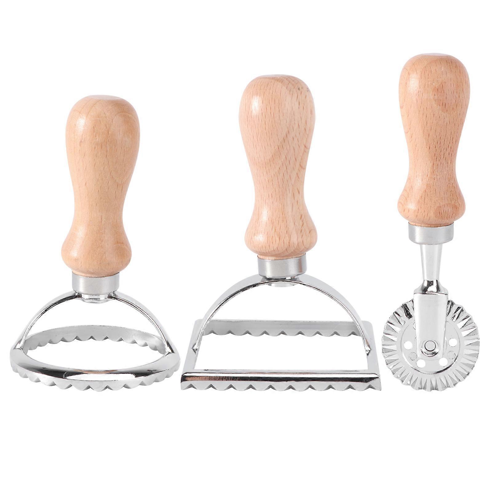 Lace Cookie Cutter with Wooden Handle for Baking Use Made of Zinc Alloy Assorted Color 3 Pieces