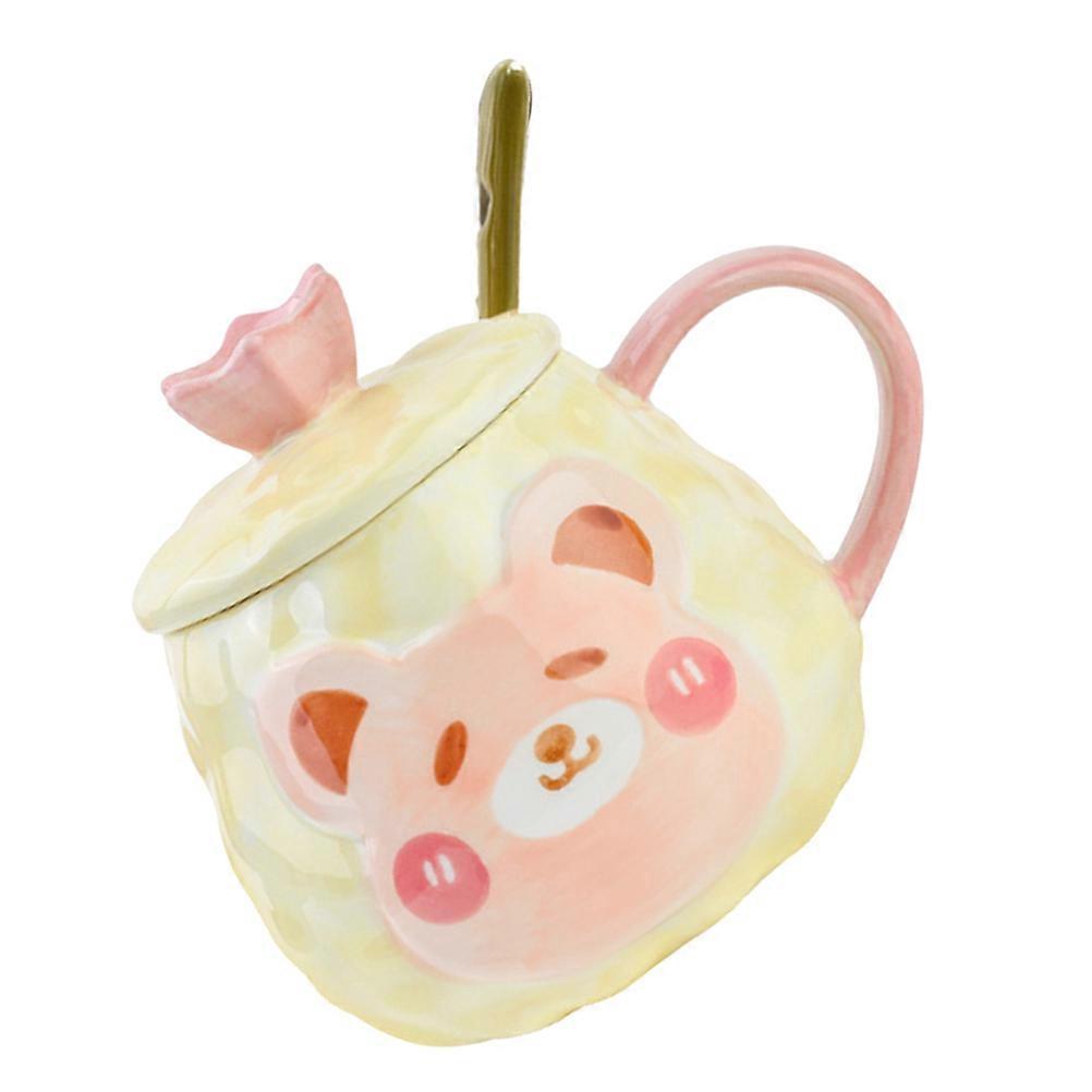 Light Yellow Ceramic Mug for Home Use Fine Workmanship Multipurpose Design Perfect for Students and Families