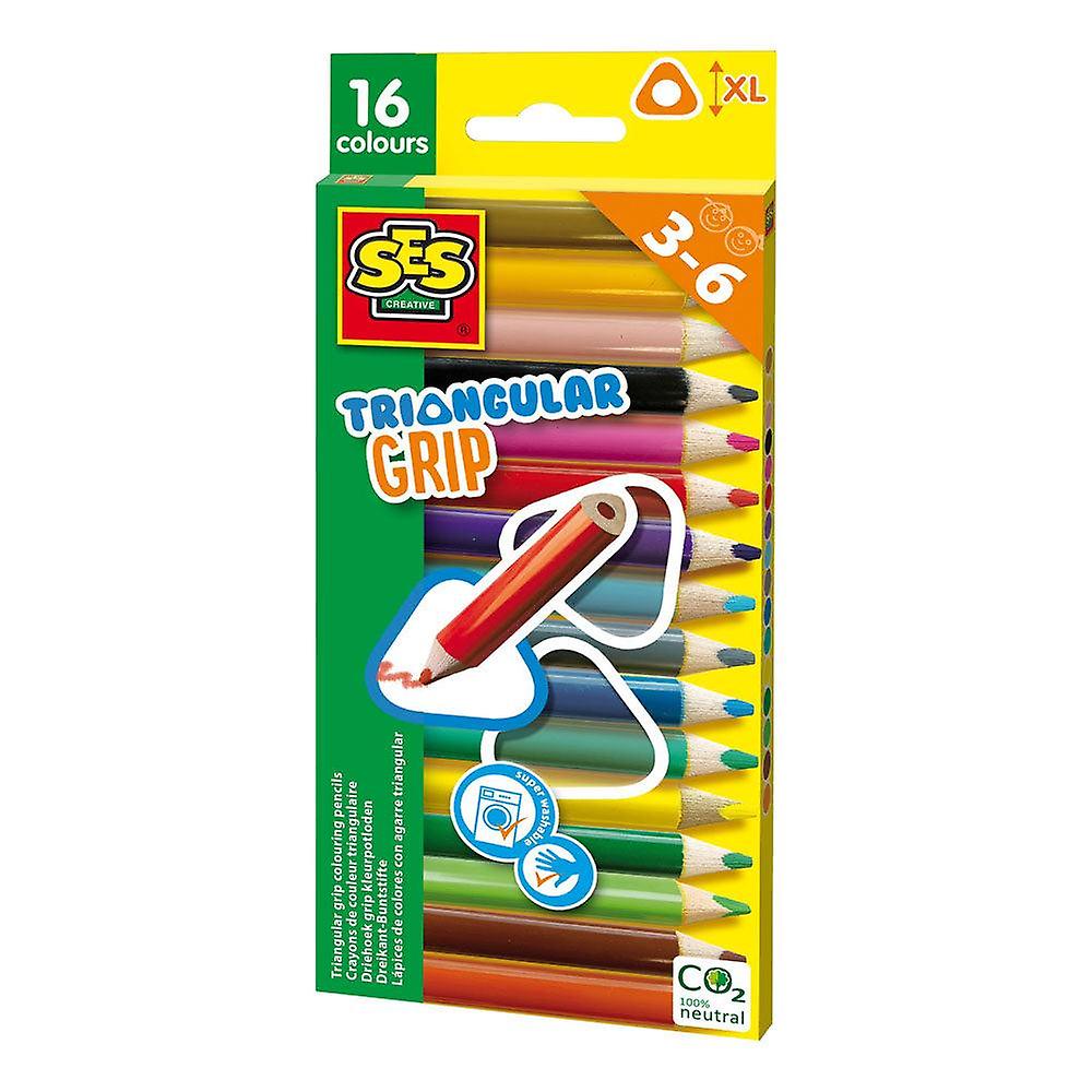 SES Creative Children's Triangular Grip Thick Colouring Pencils