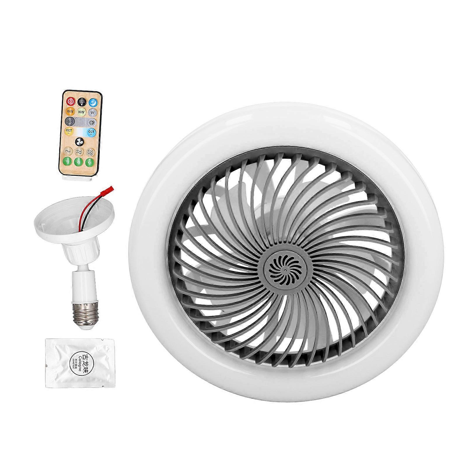 LED Fan Light E27 Thread Foldable Remote Control Aromatherapy Ceiling Fans with Light 85‑265V Grey