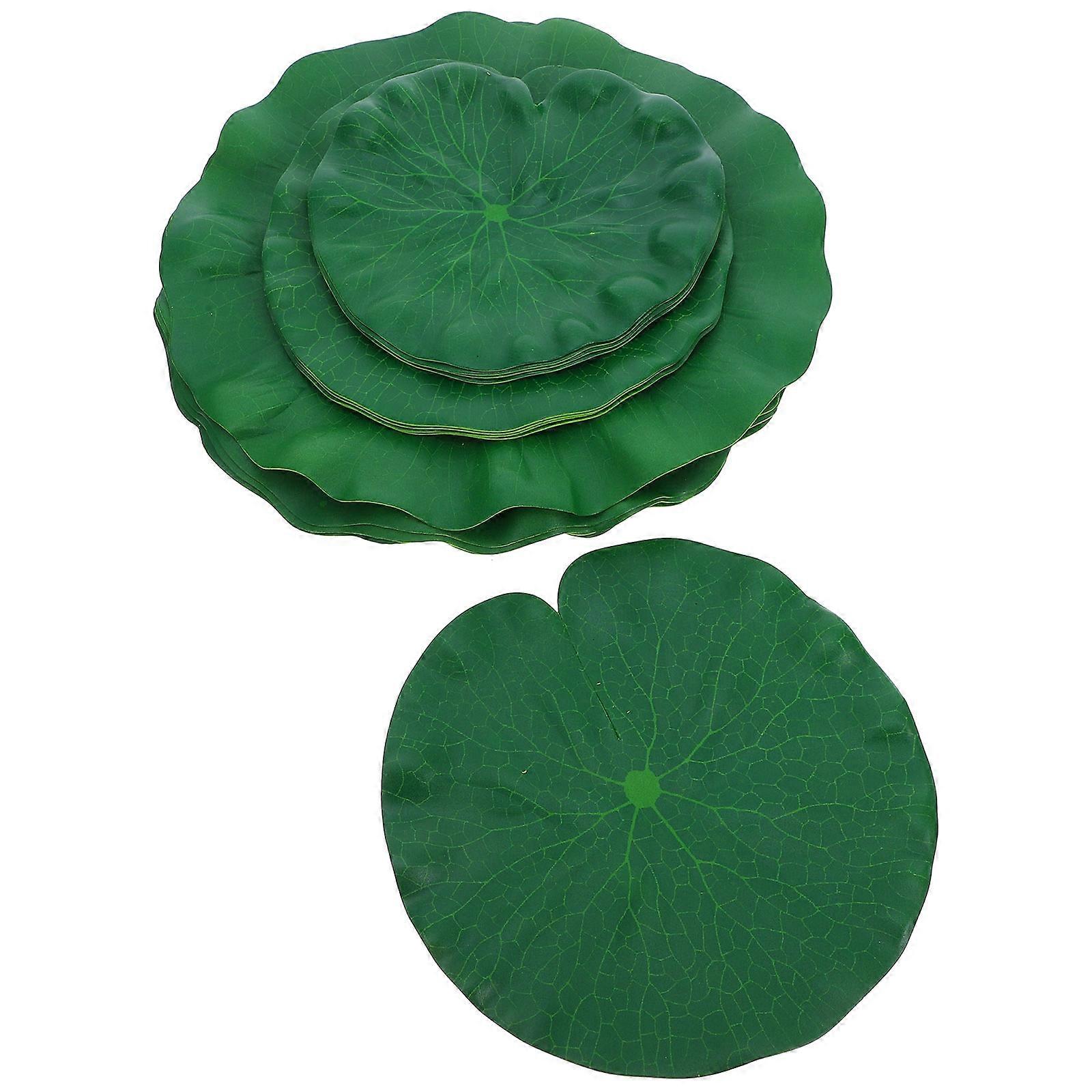 Artificial Lotus Leaves Simulation Lotus Leaf for Decor 15Pcs Green Plastic