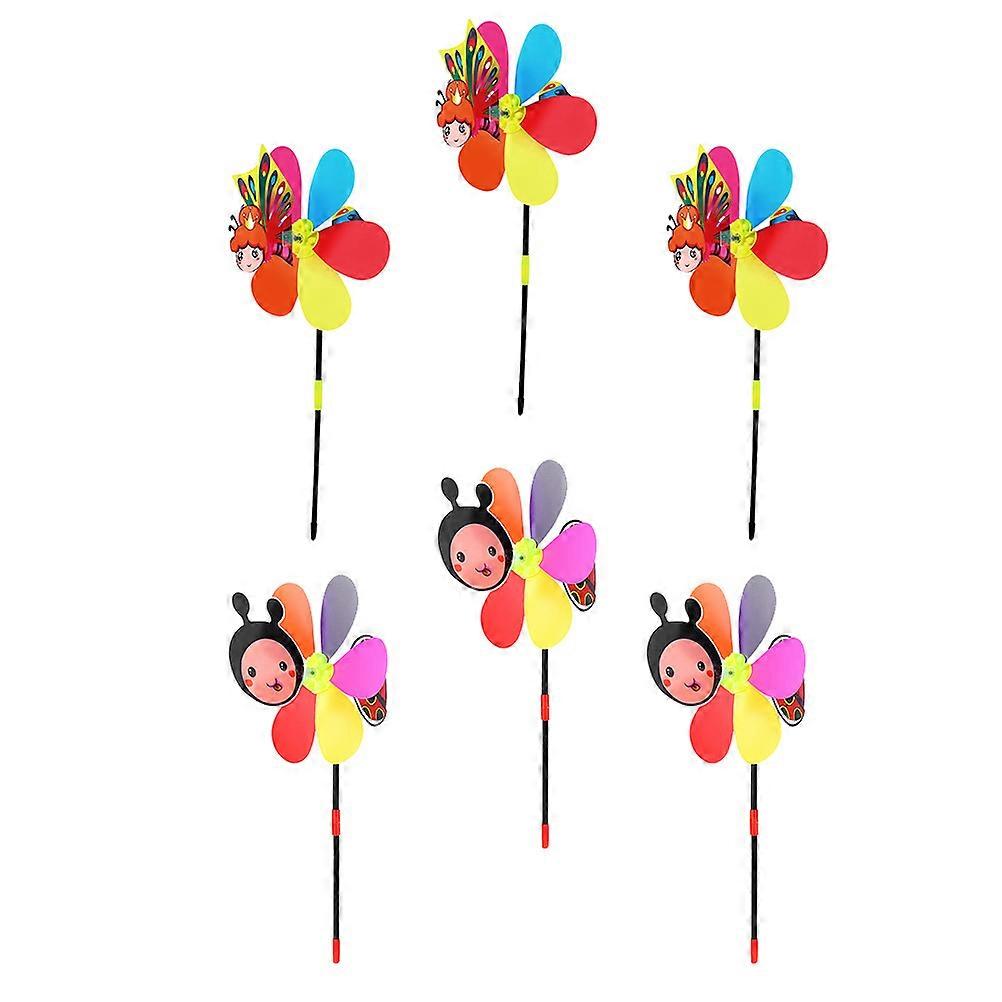 Yard Windmill Kids Pinwheels Outdoor Decoration Assorted Color 6Pcs