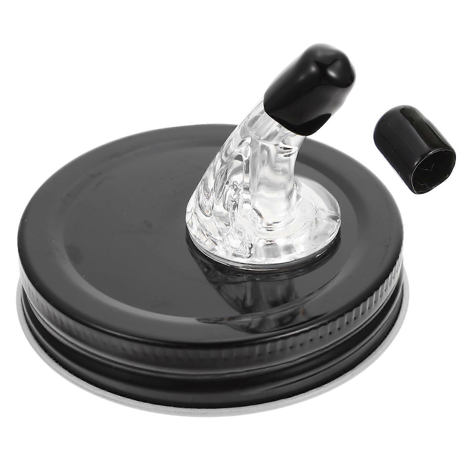 Practical Wine Pourer with Acrylic and Stainless Steel for Home Use Black Multi Function Design Kitchen Oil and Liquor Pourer 0.5L