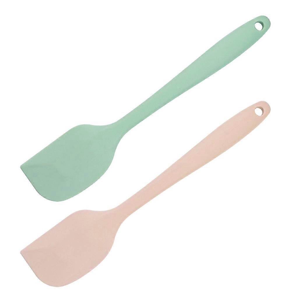 Non-Stick Silicone Jar Spatula Baking Utensils Home Bakers Pink Flat 2Pcs