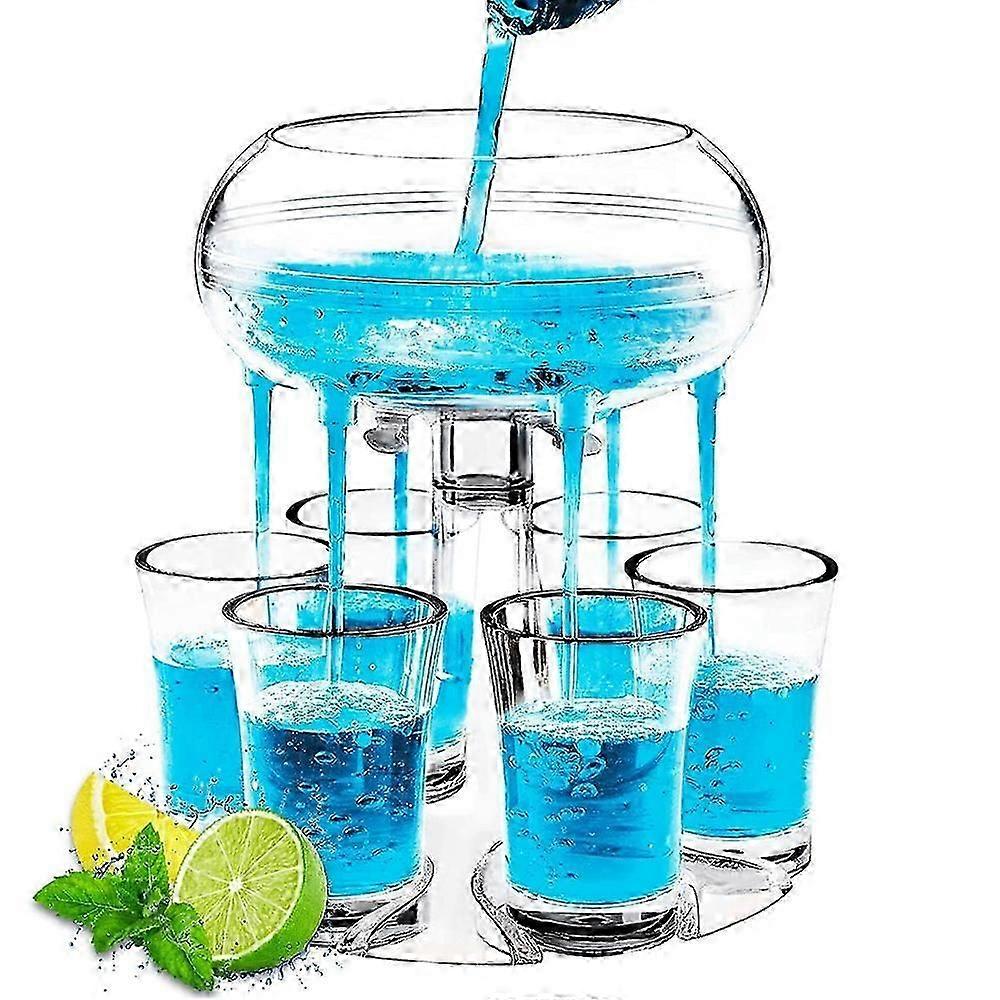 Adjustable Shot Glass Dispenser, Quick Pours 6 Shots At Once, Perfect For Various Occasions Including College, Camping, Birthdays, And Home Parties,