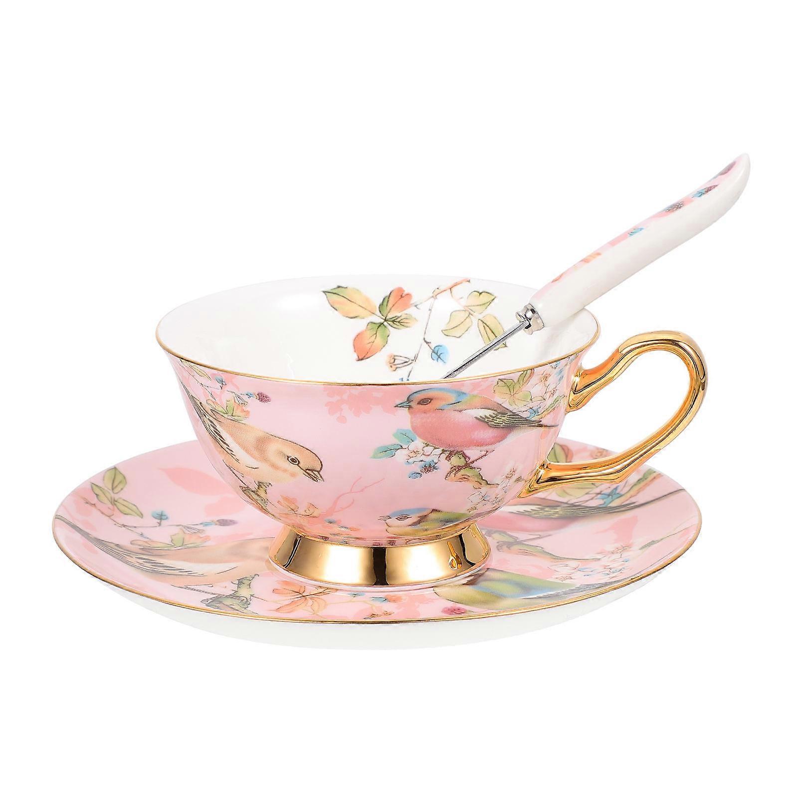 Coffee Accessories Mini Mugs With Saucer And Spoon Restaurant Use Round Shape Bone China 1Set