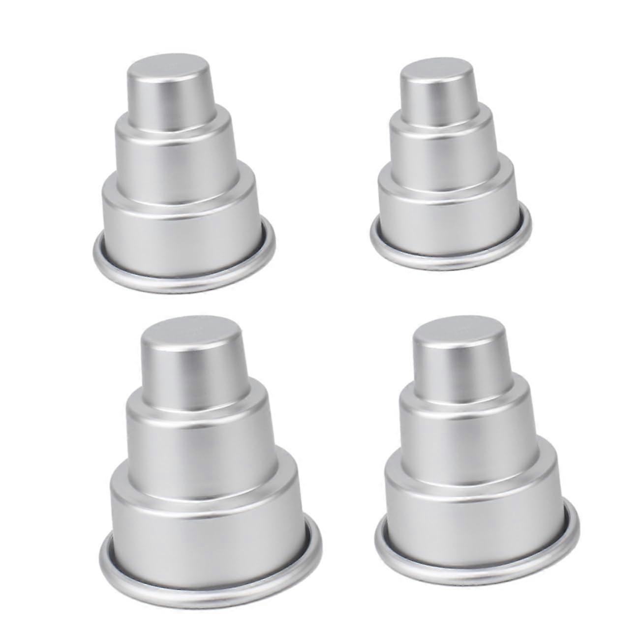 4-Piece Tiered Cake Pan Set, Cupcake Baking Molds, Chocolate Pudding Cups for Creative Baking and Desserts
