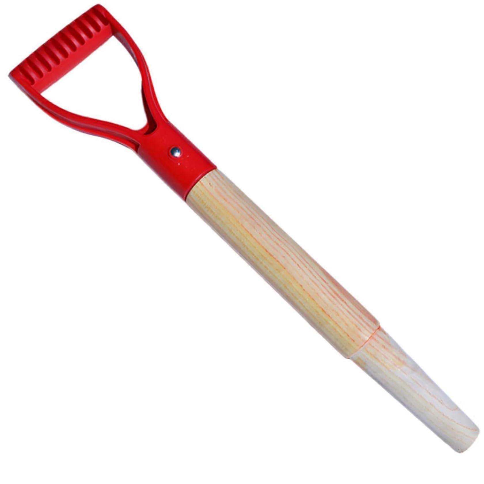 Replacement Shovel Handle 18 Inch Wooden Rake Handle with Strong Technical Plastic Grip for Garden and Camping Tools