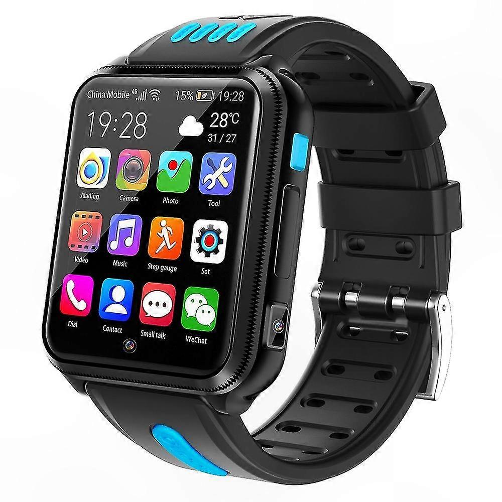 Smart Phone Watch with 1.83" Large Screen, 4G Dual Camera, 2+16GB Memory, Black / Blue