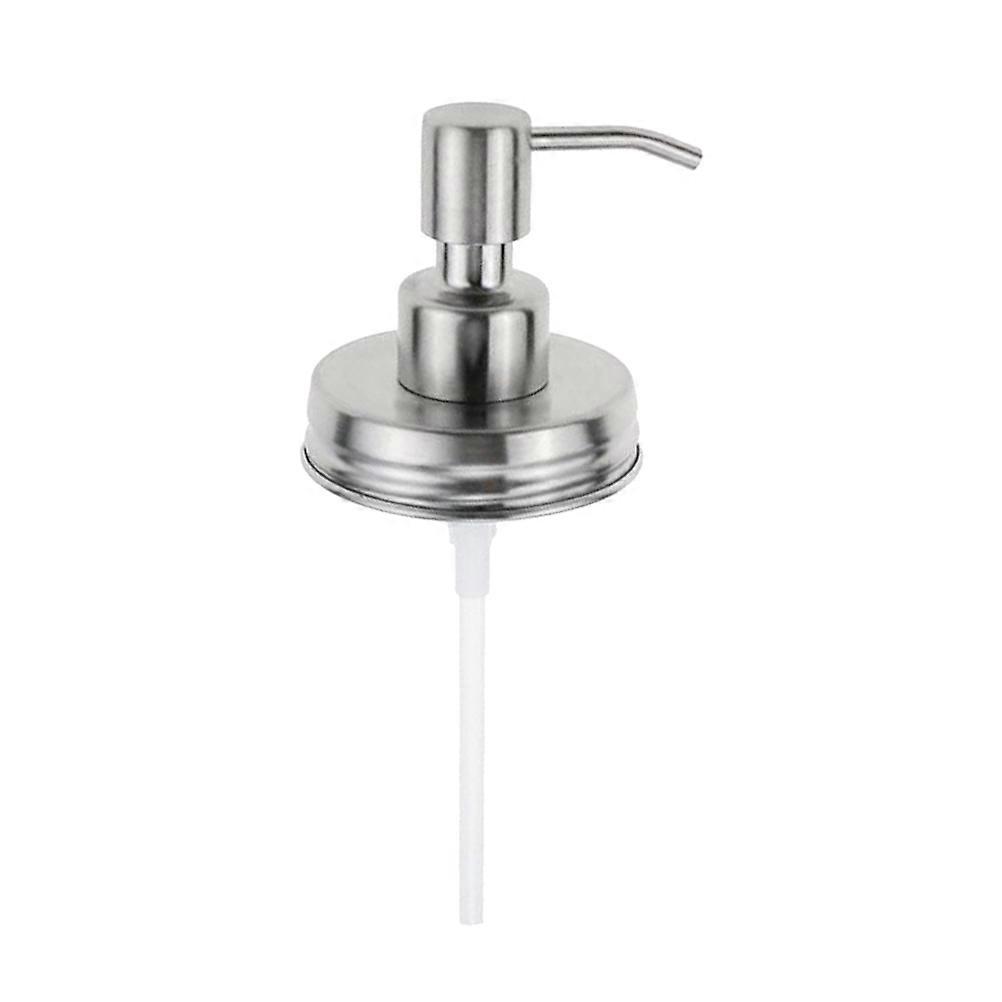 Stainless Steel Lotion Pump for Mason Jars Single Dispenser Lid for Bathroom & Kitchen Soap Easy Dispensing, Fits Standard Jars, Silver Finish