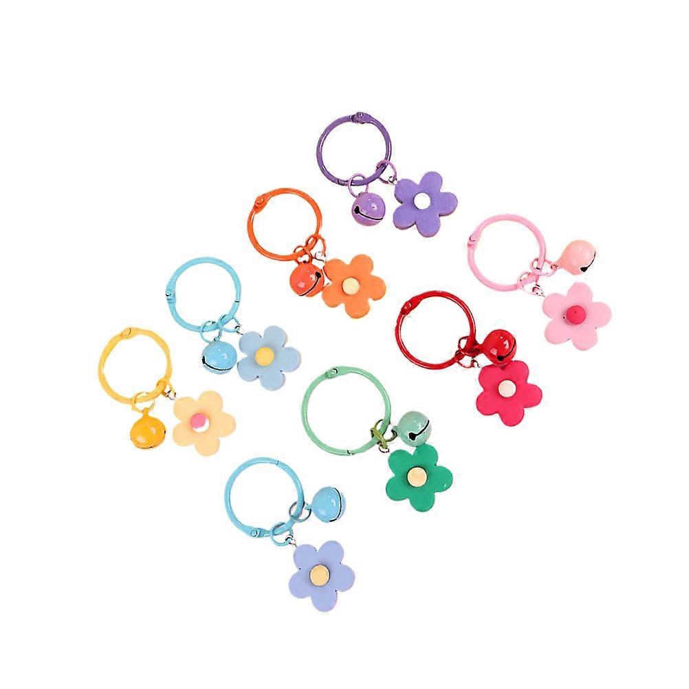 Creative Flower Keychain Pendant For Key Decoration And Car Key Ornament 8Pcs